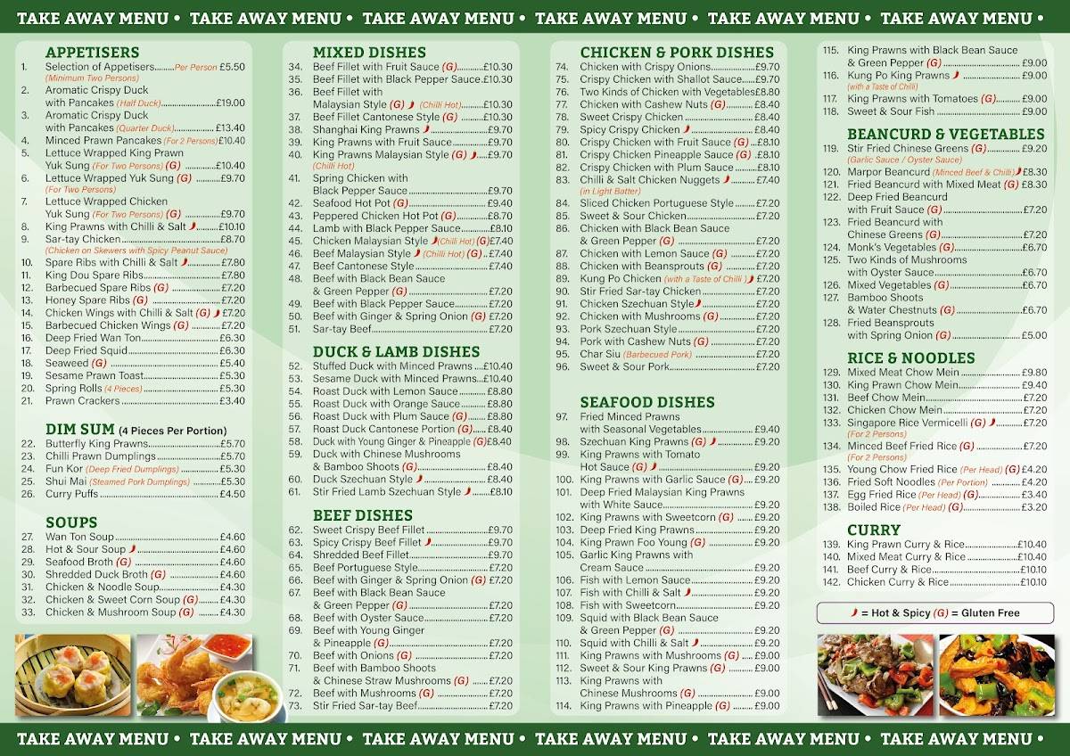 Menu At Lee Garden Restaurant Sutton Coldfield Birmingham Rd