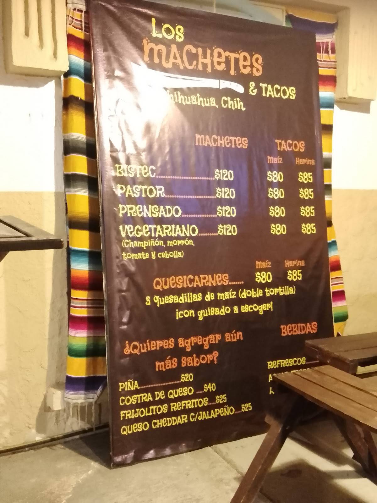Carta del restaurante Los Machetes & tacos, Chihuahua