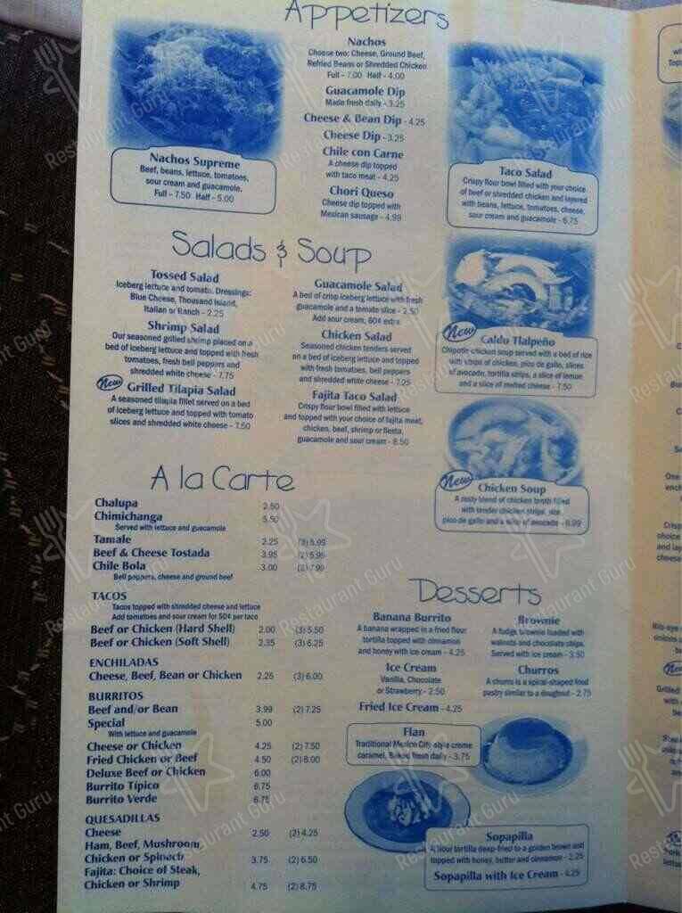 Los Portales Mexican Restaurant menu