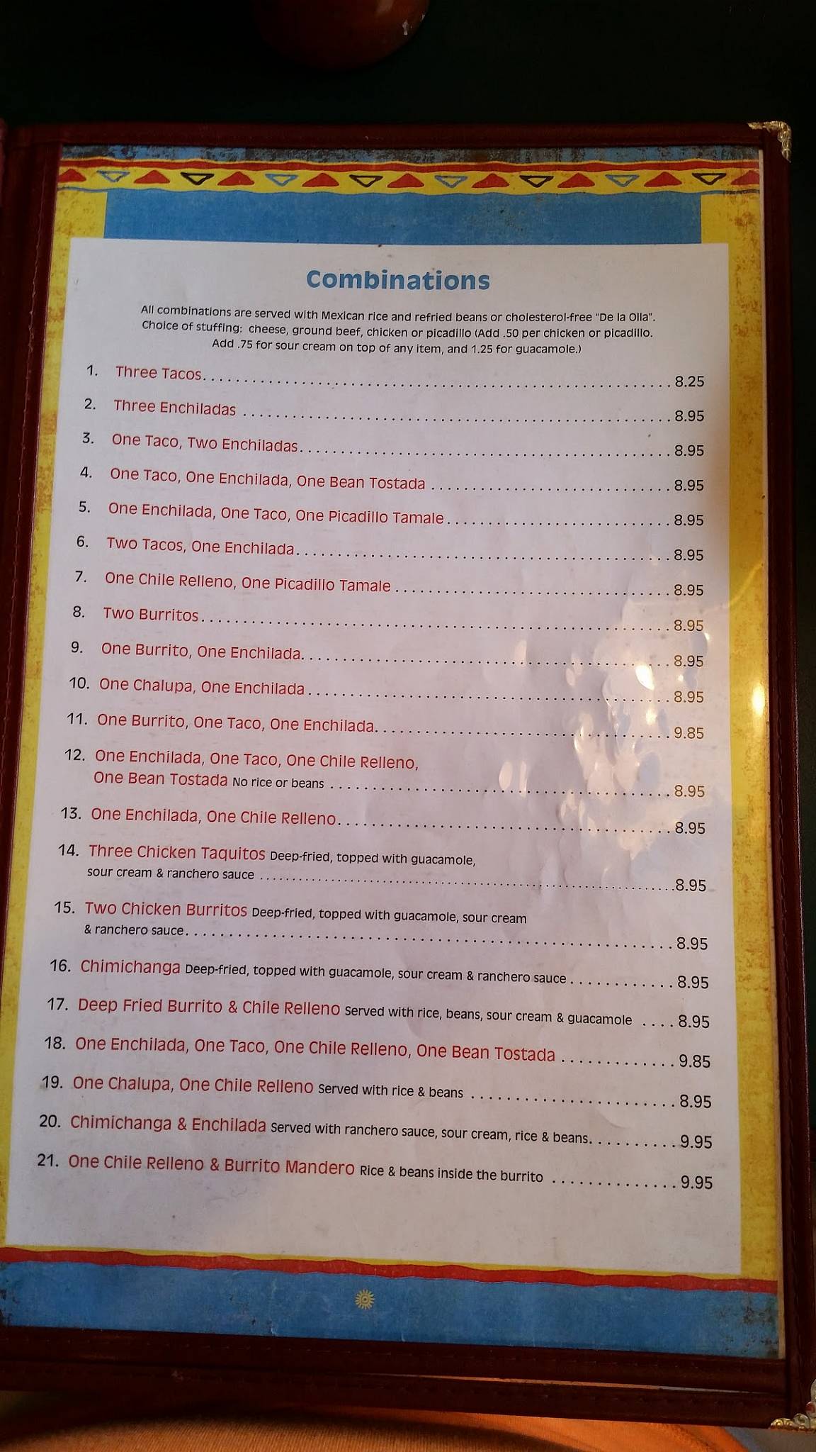 Menu at Mango's Mexican and American Grill restaurant, Fargo