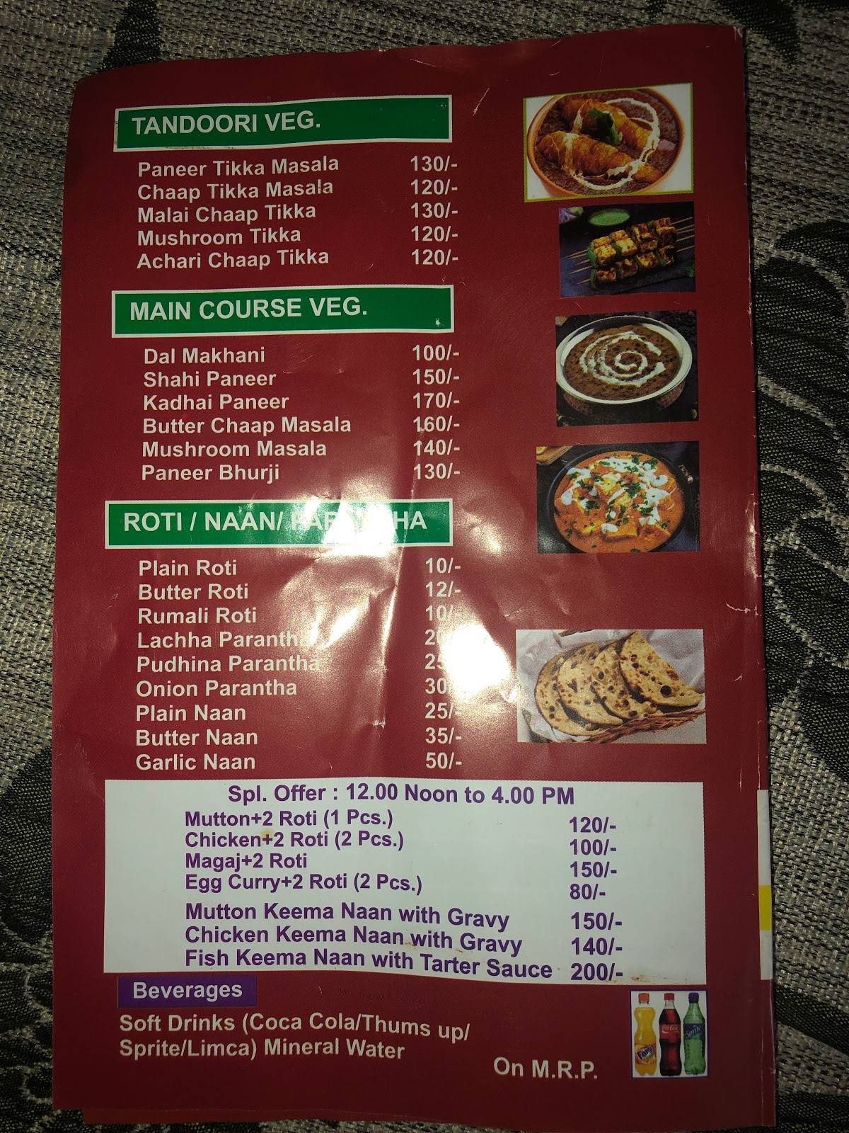 Menu at Meat Master, New Delhi