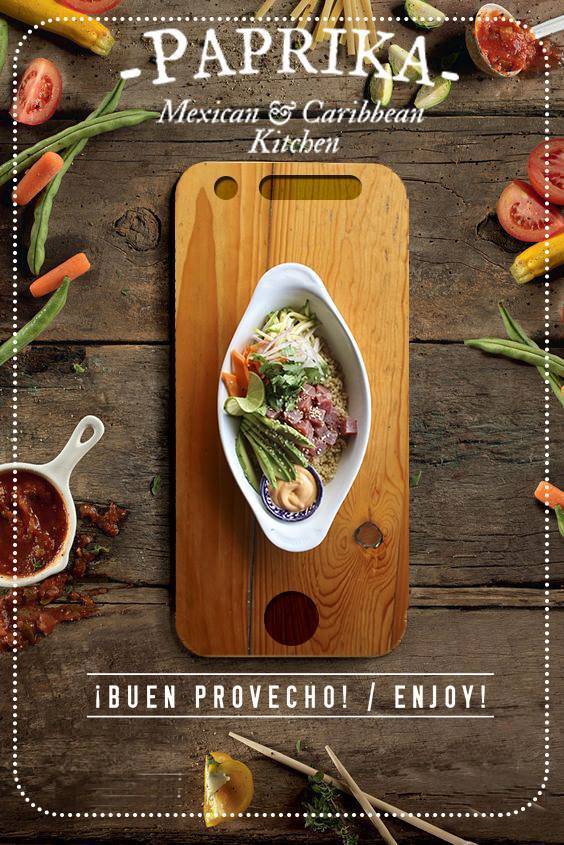 Menu at Paprika Mexican & Caribbean kitchen restaurant, San Miguel de