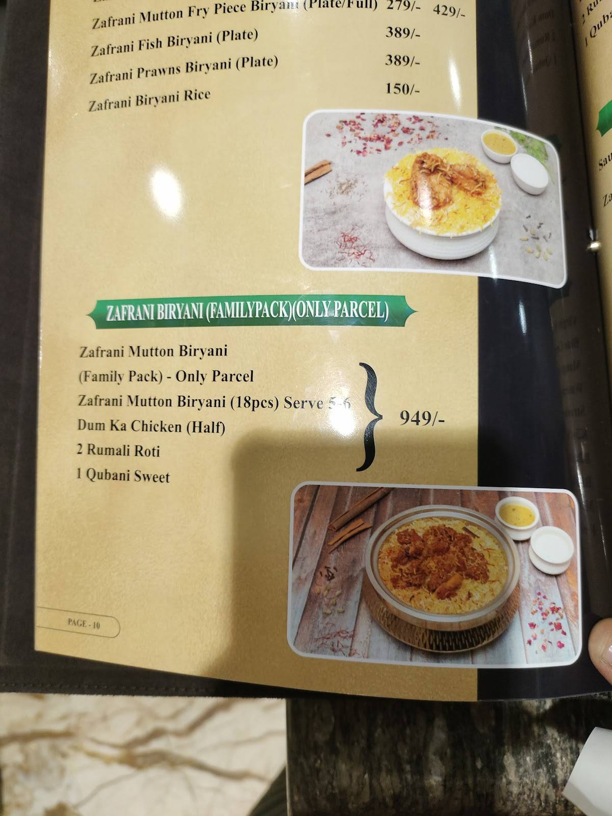 Menu at Pista House Santosh Nagar, Hyderabad