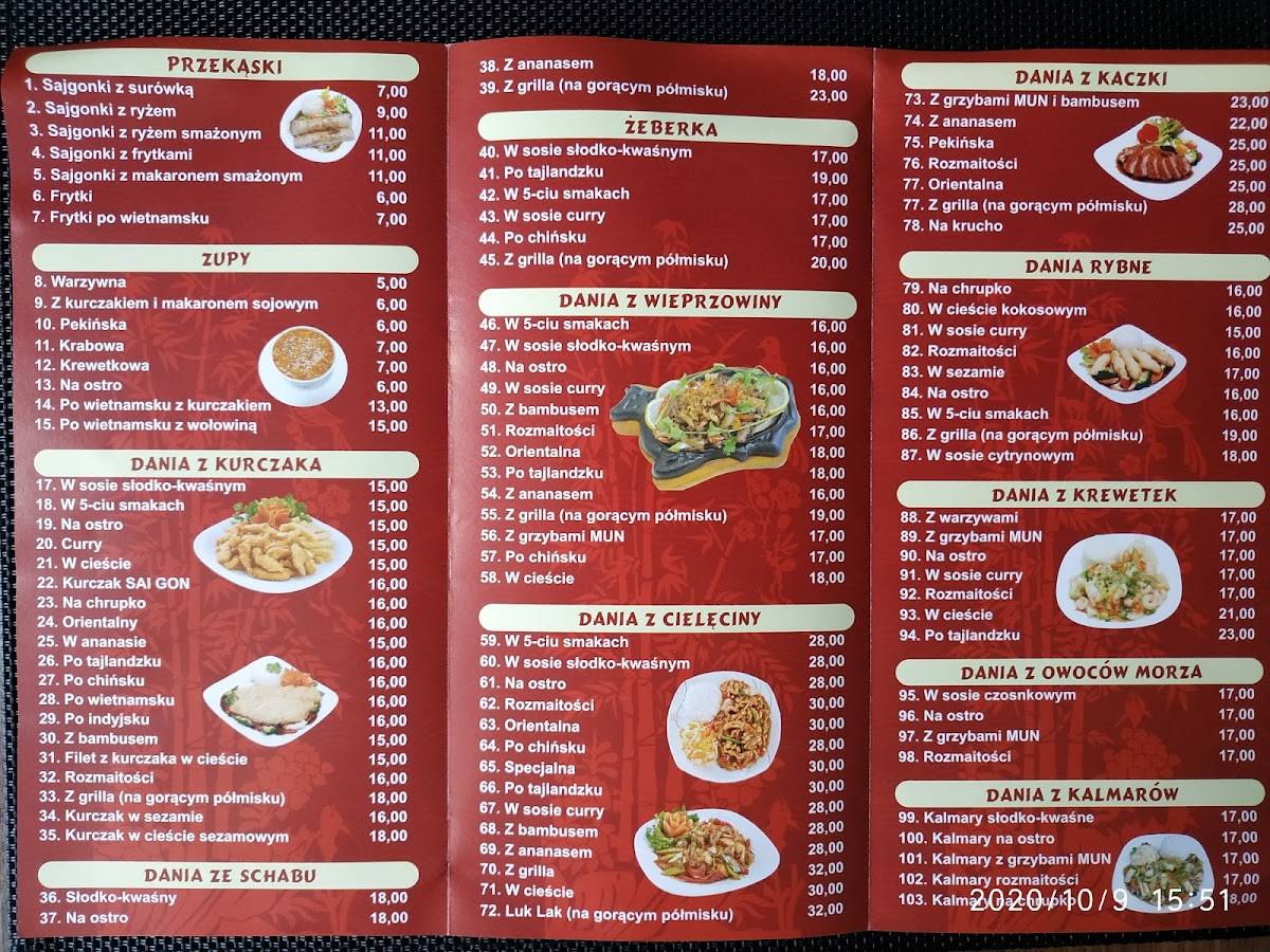 Sai Gon Sienkiewicza Piotrków Trybunalski Menu