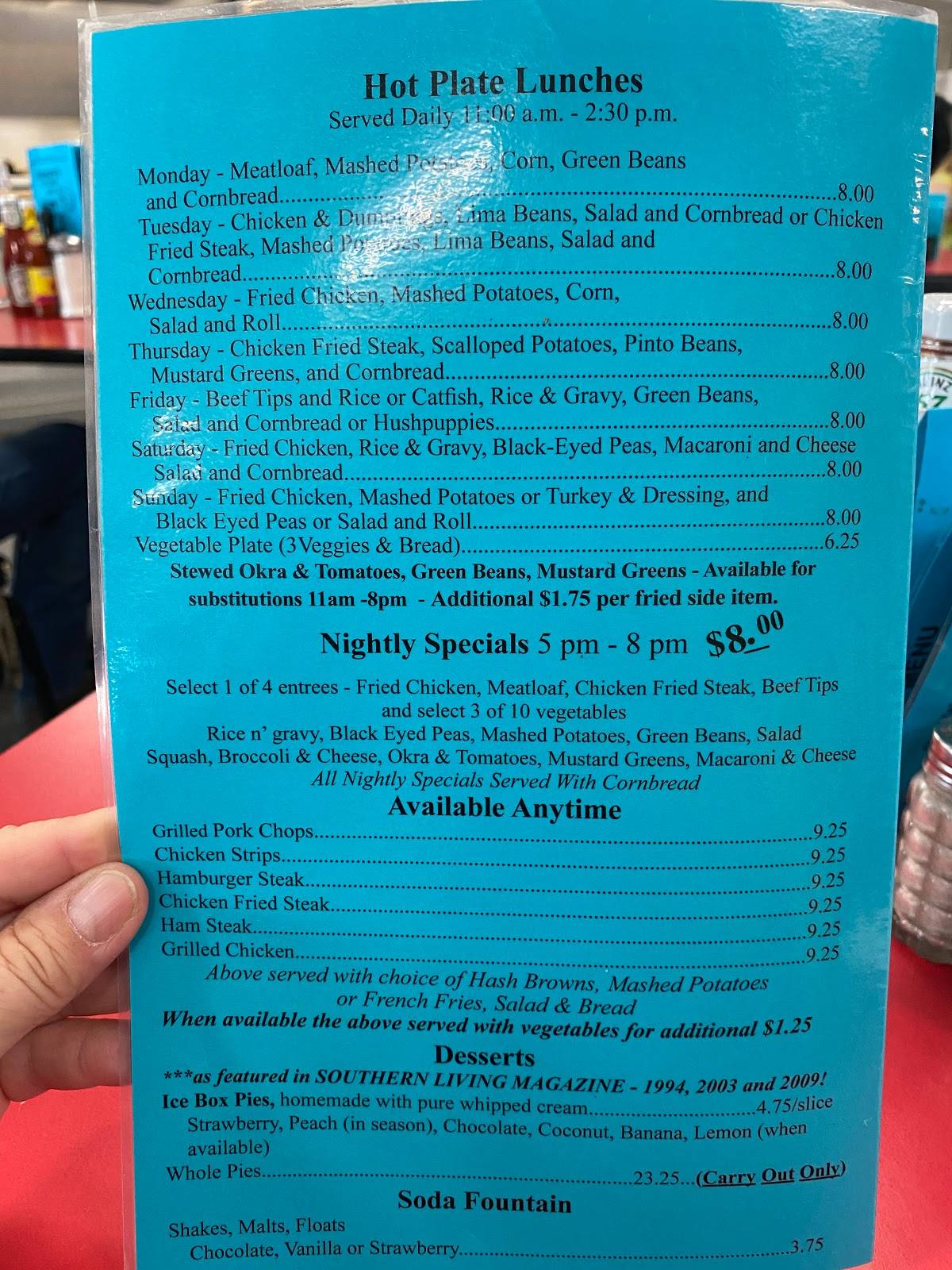 Menu at Strawn's Eat Shop Also restaurant, Bossier City