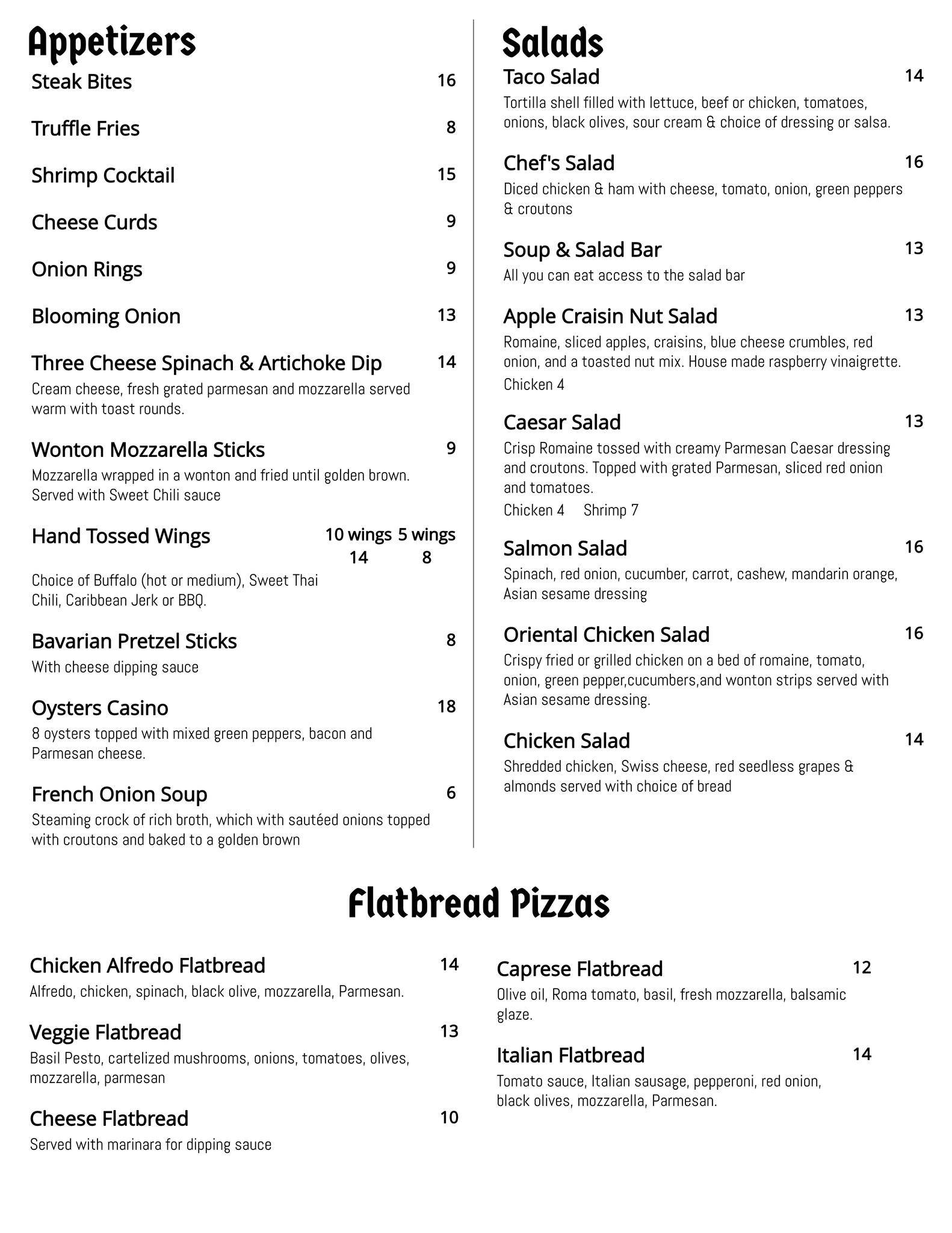 Menu at Rhinelander Cafe &amp; Pub, Rhinelander