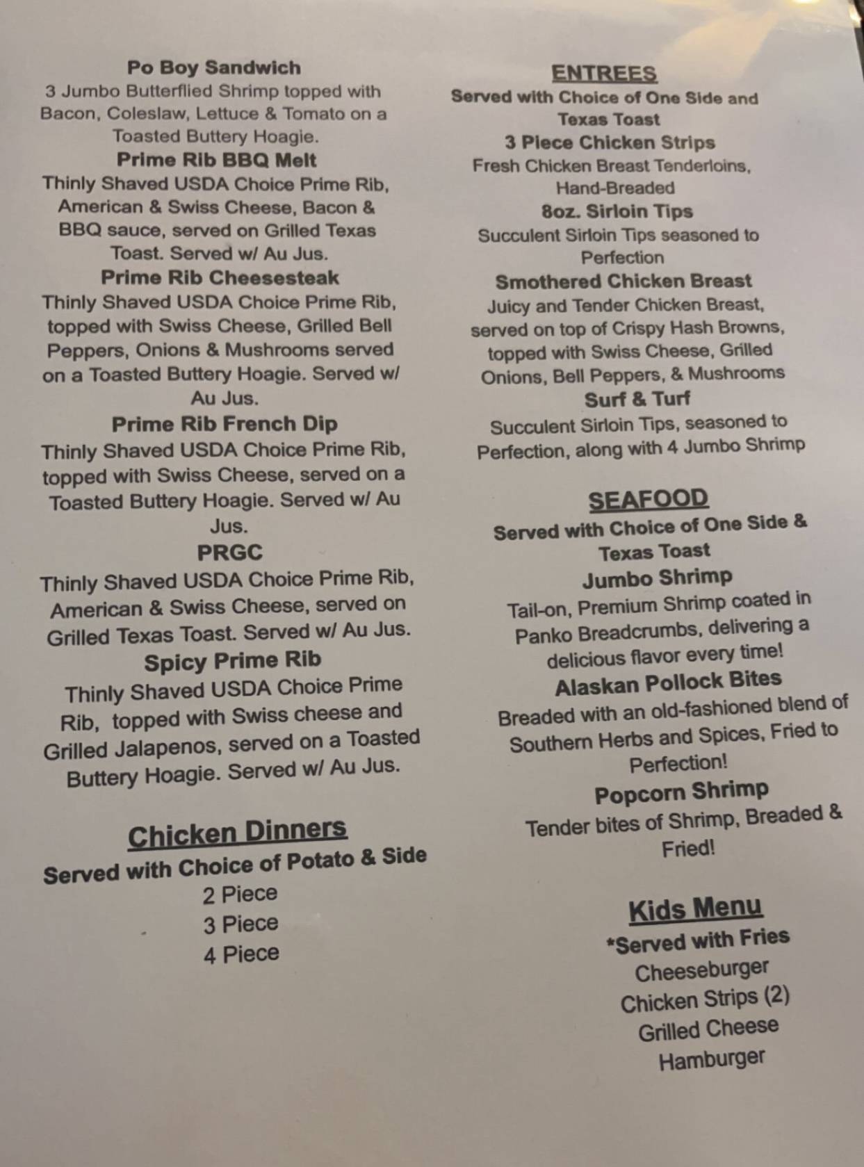 Menu at Rumors on Main Bar & Grill, Sutherland