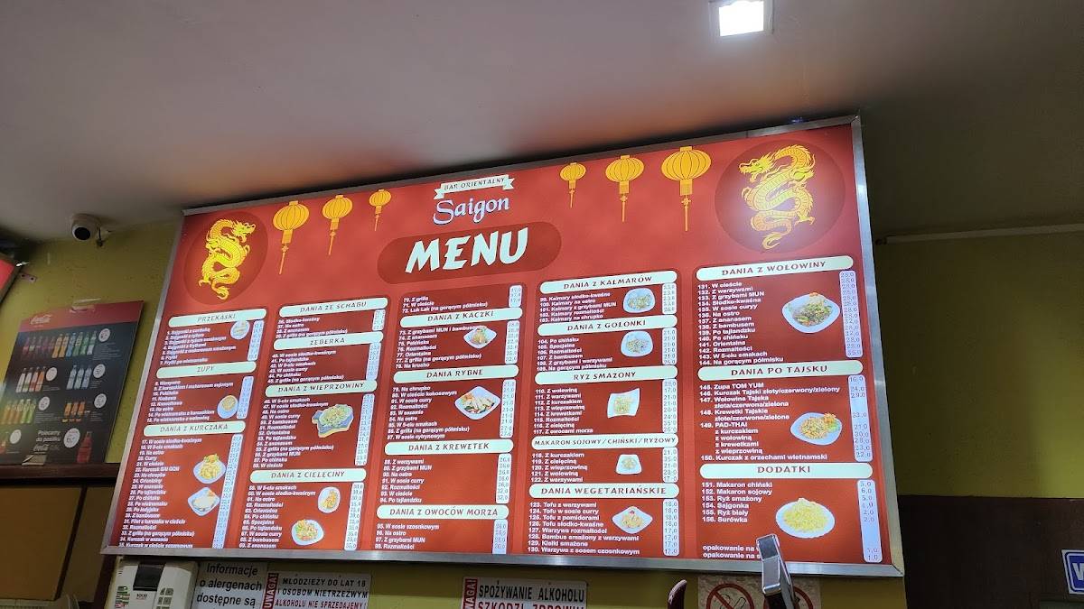 Menu at SAI GON restaurant, Piotrków Trybunalski