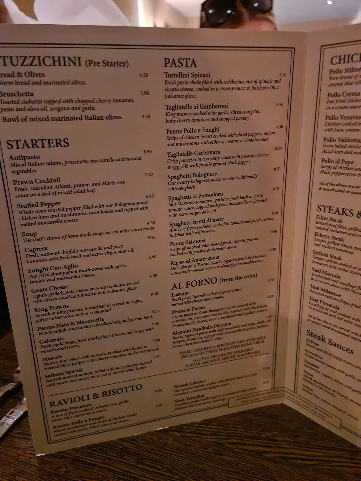 Menu At San Rufo s Italian Restaurant Skegness menu-at-san-rufo-s-italian-restaurant-skegness