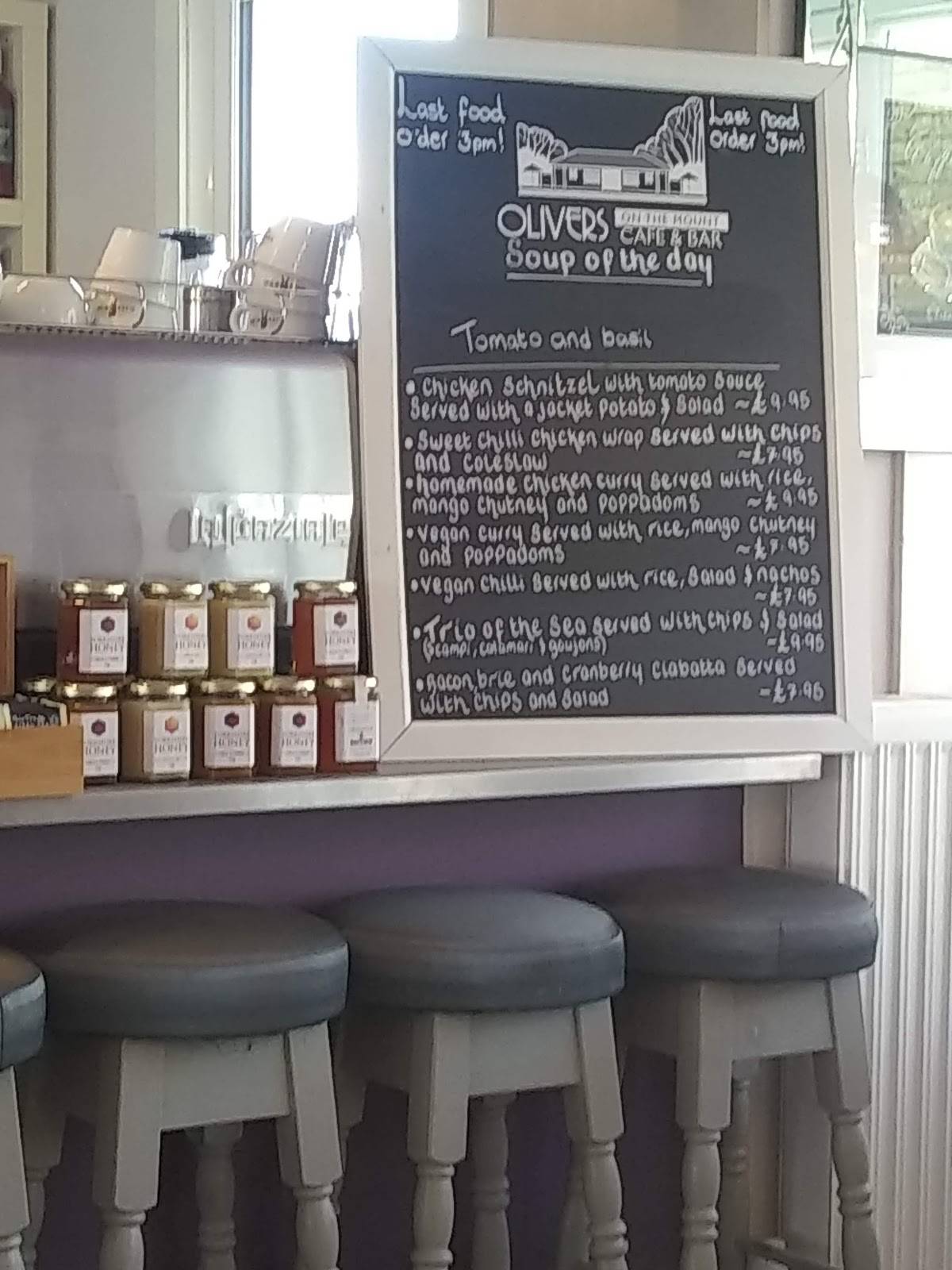 Menu at Olivers on the Mount restaurant, Scarborough, Olivers Mt