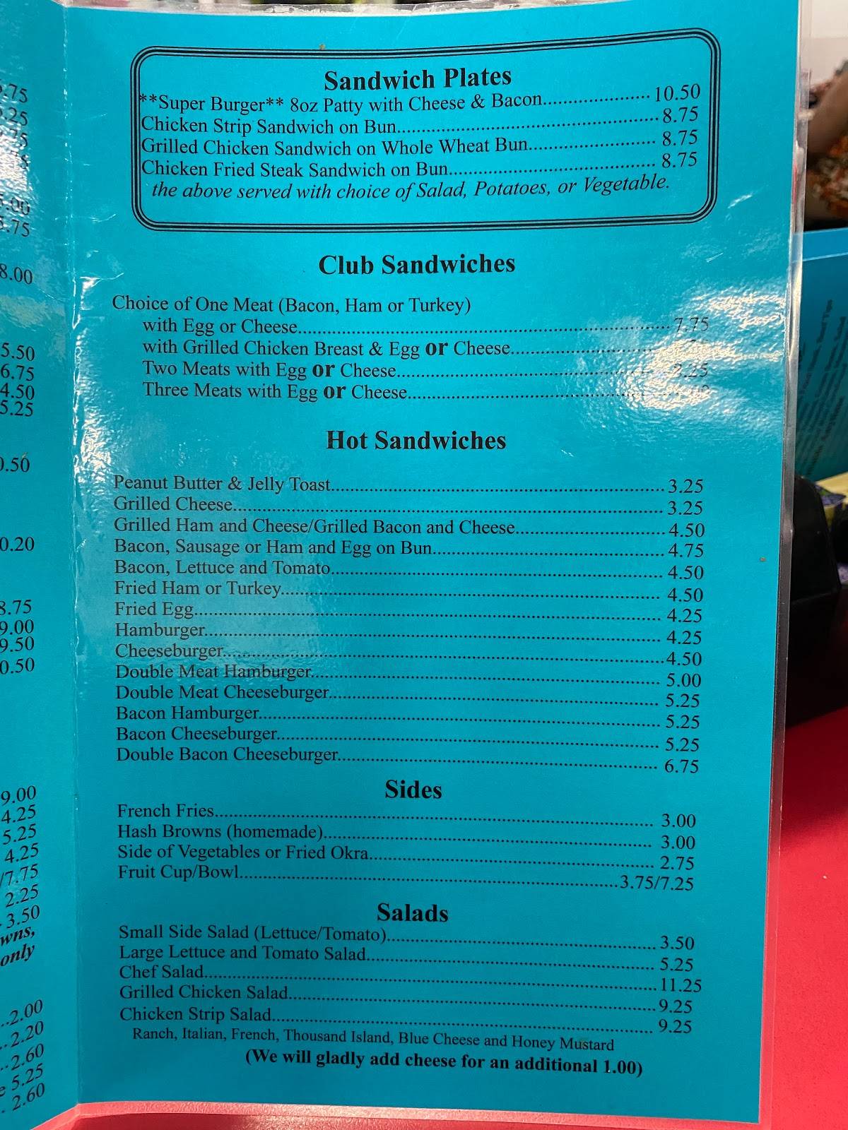 Menu at Strawn's Eat Shop Also restaurant, Bossier City