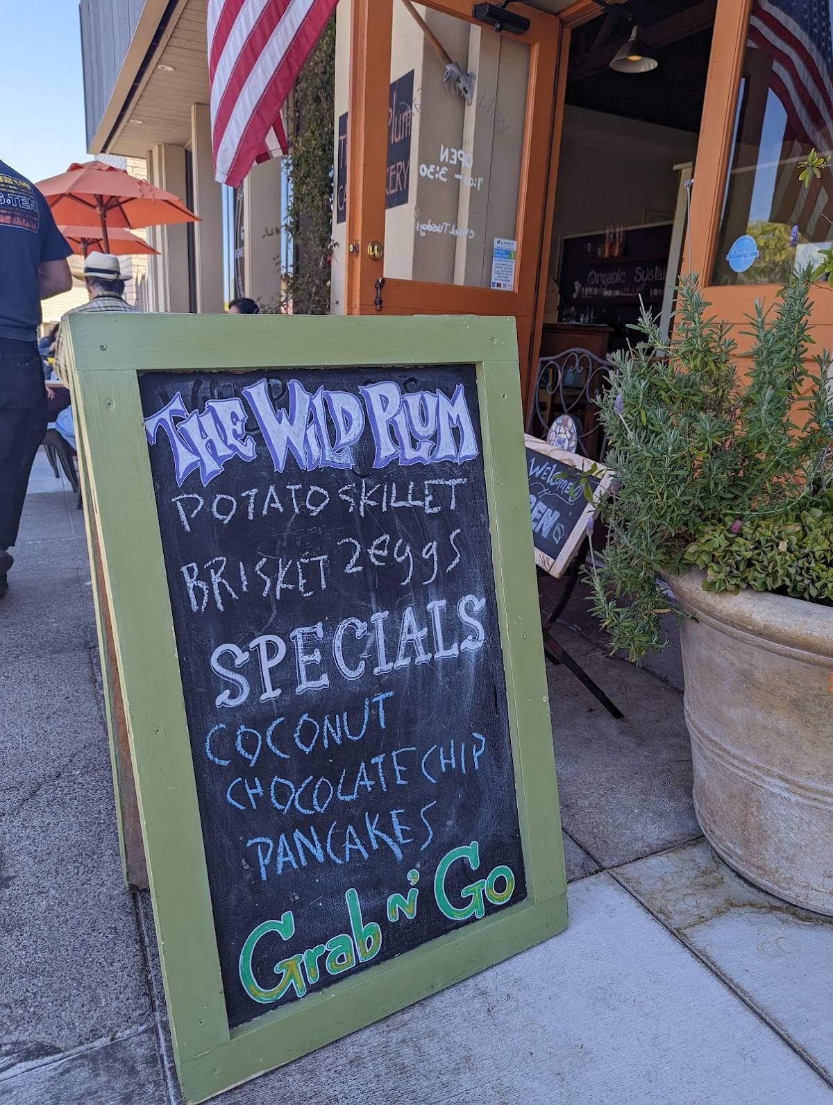 Menu at The Wild Plum Cafe, Monterey