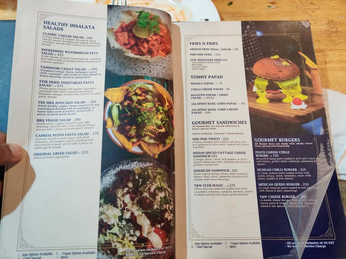 Menu at Thyme & Whisk Vegetarian Restaurant in Jayanagar Bangalore