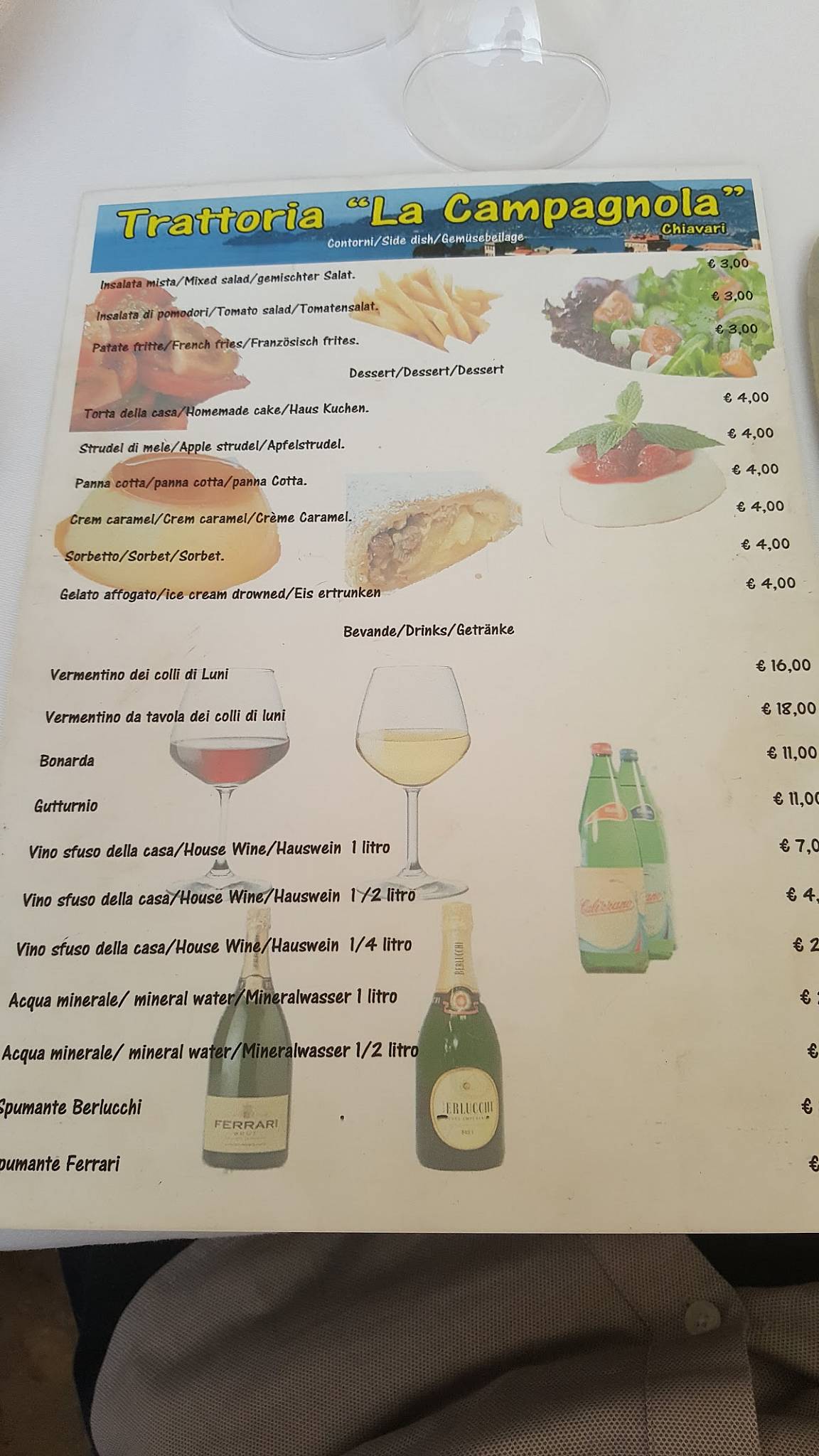 Menu Da Trattoria La Campagnola Ristorante, Chiavari