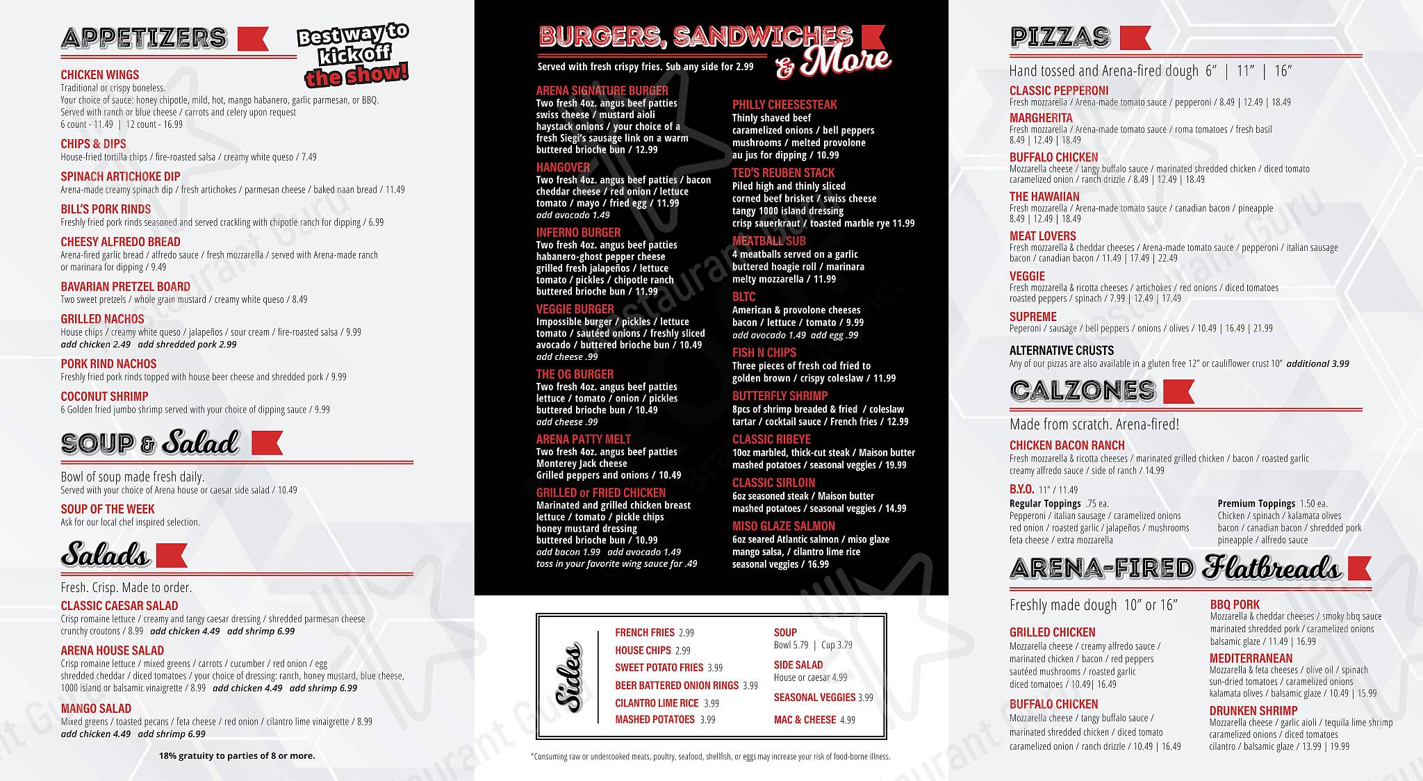 Menu at Arena Pub & Grill Tulsa, Tulsa