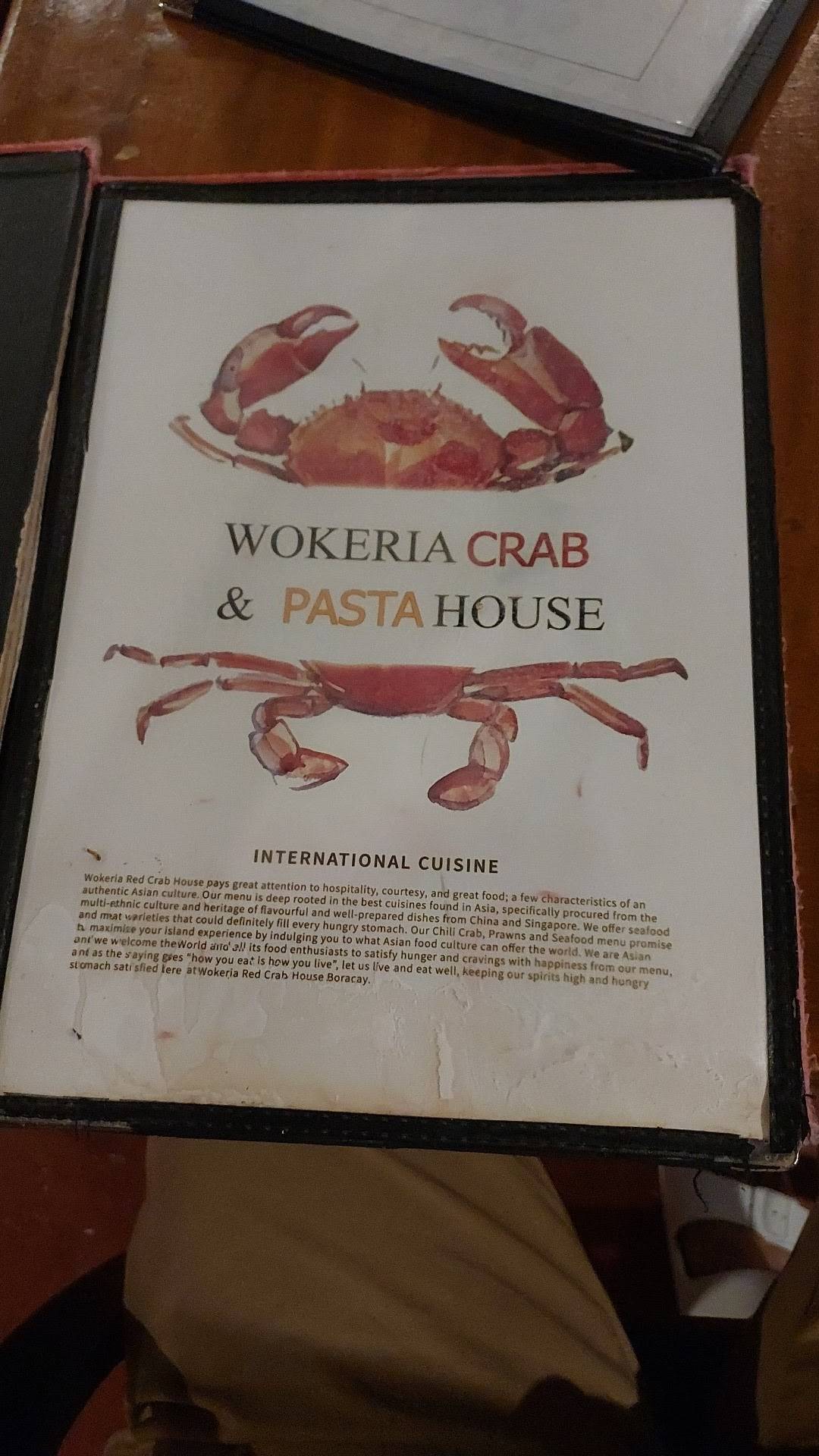 Menu at Wokeriacrab Pasta House restaurant, Malay, D'mall de Boracay