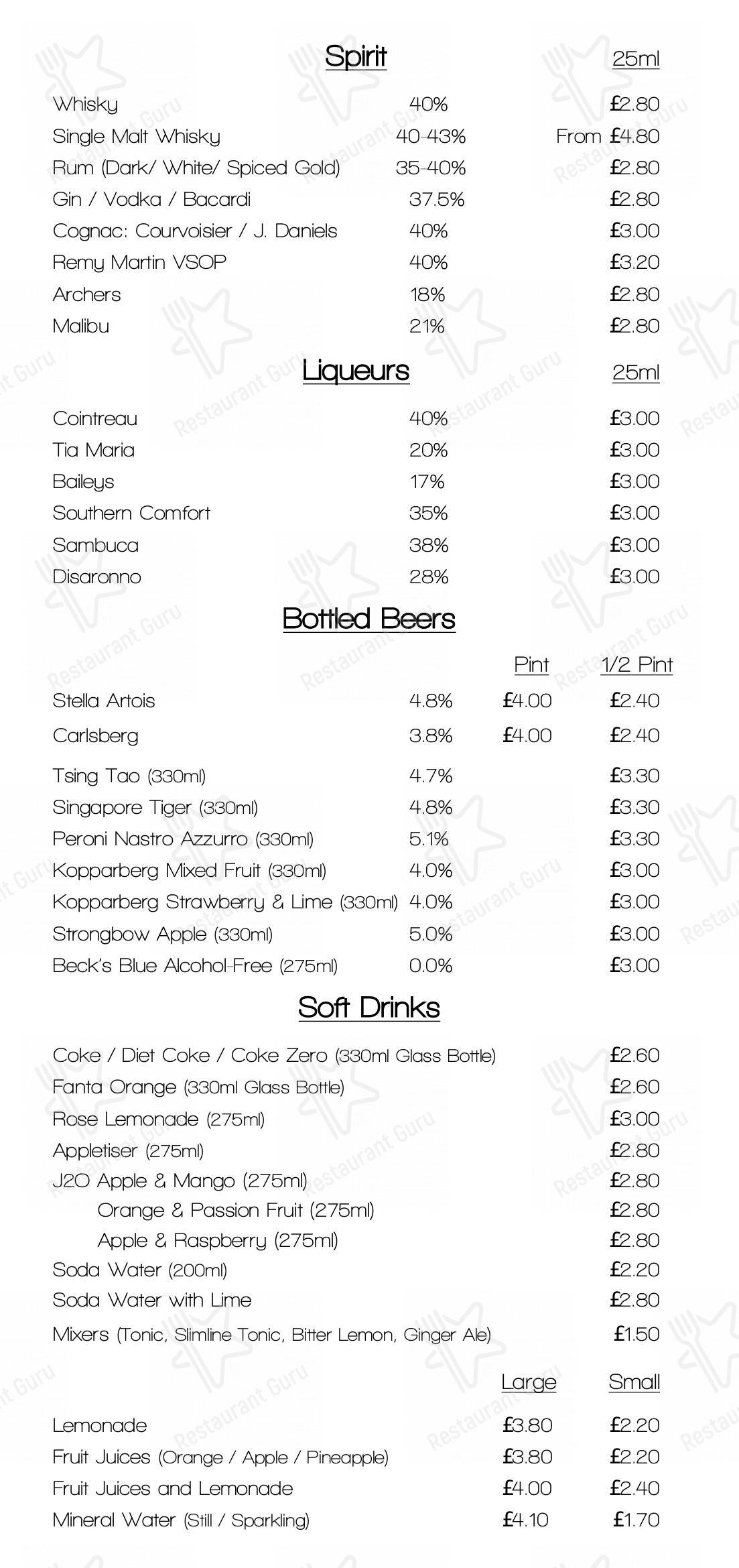 Menu at East Ocean Chinese Restaurant, Ipswich, 25 Fore Street