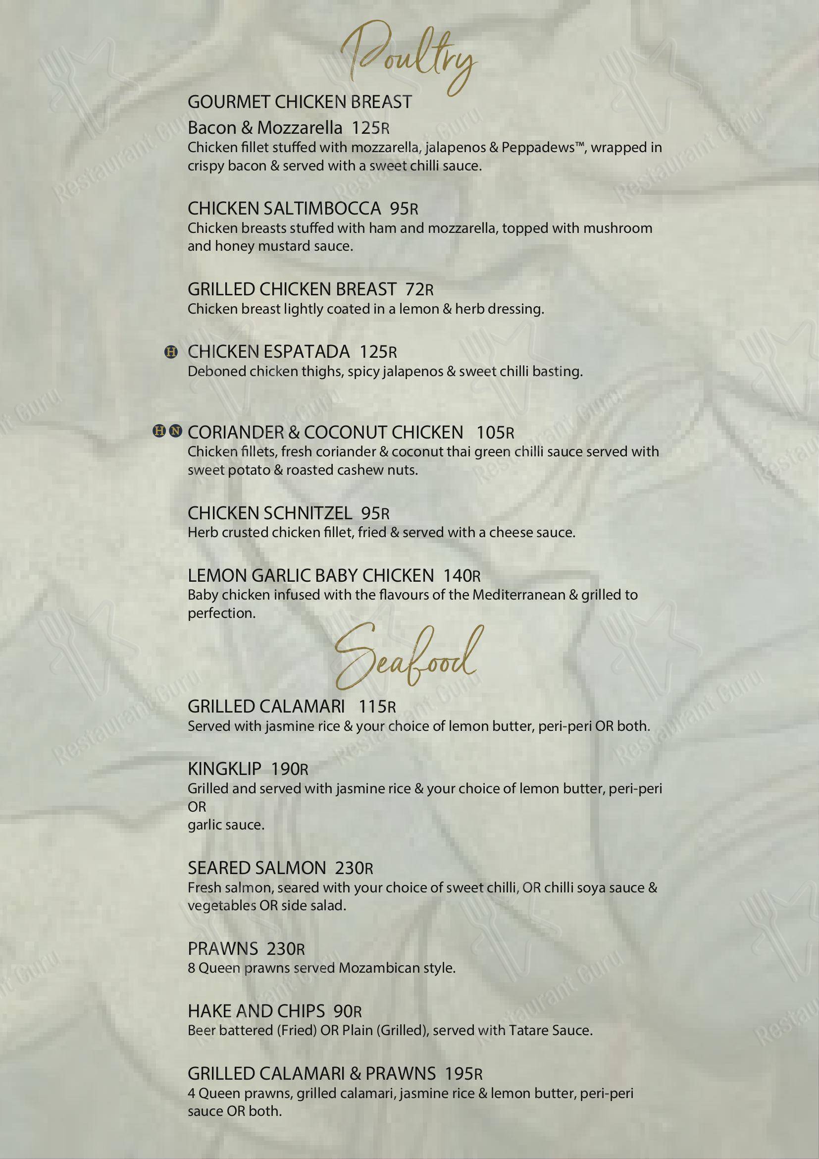 Menu at Summit Grill and Sky Bar Menlyn, Pretoria