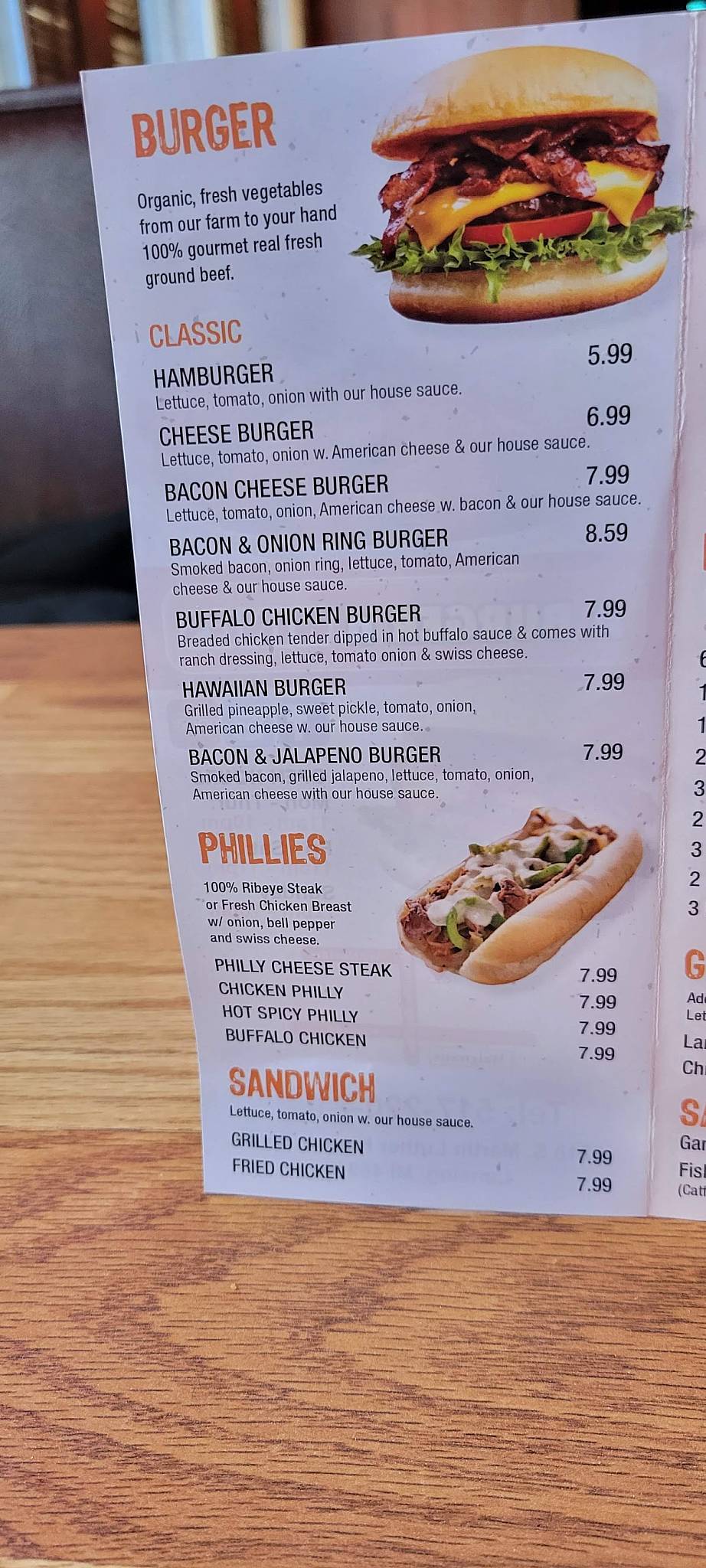 Menu at A Burger N Wings restaurant, Lansing