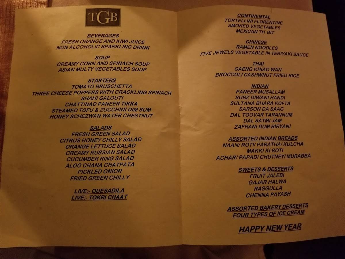Menu at Patang Re-Evolve, Ahmedabad