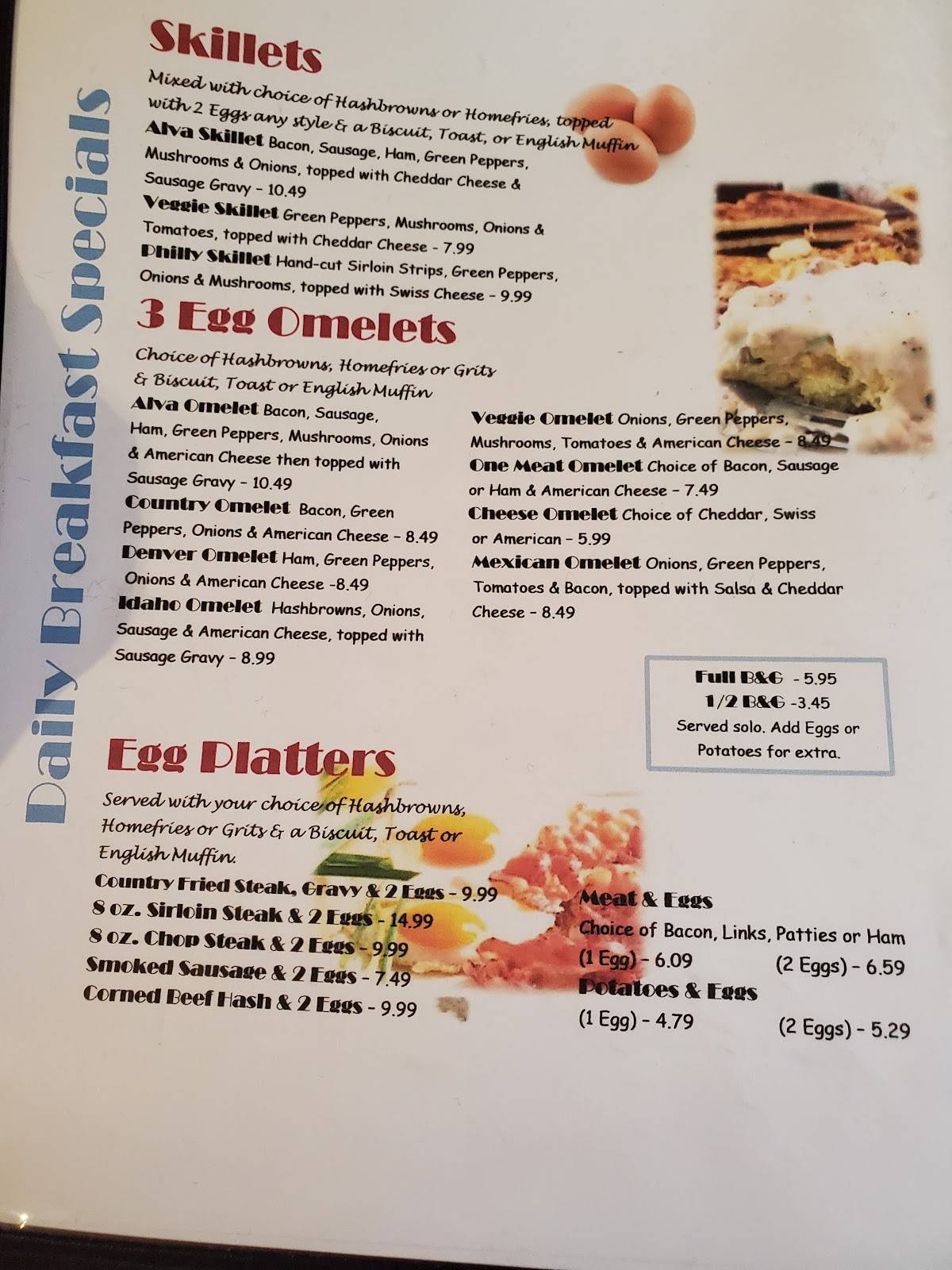 Menu at Leo's French Toast House restaurant, Alva