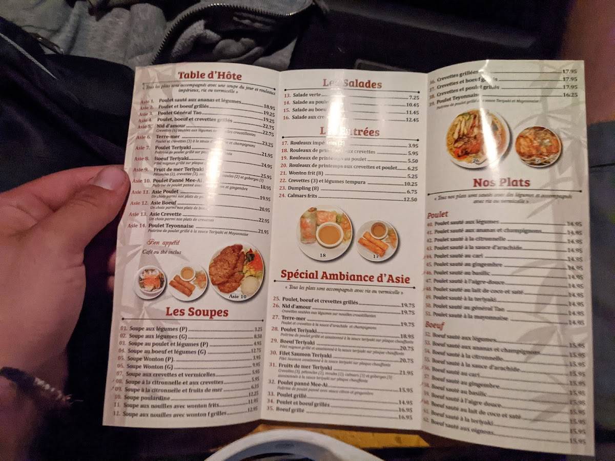 Menu at Ambiance D'Asie 88 restaurant, Mascouche