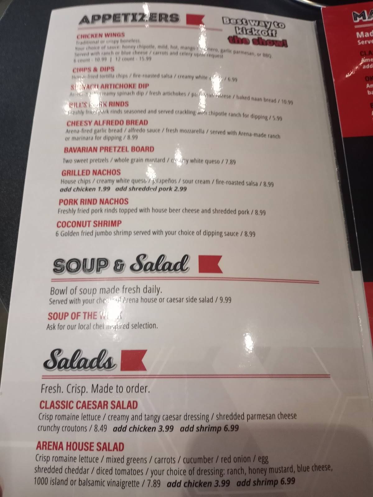 Menu at Arena Pub & Grill Tulsa, Tulsa