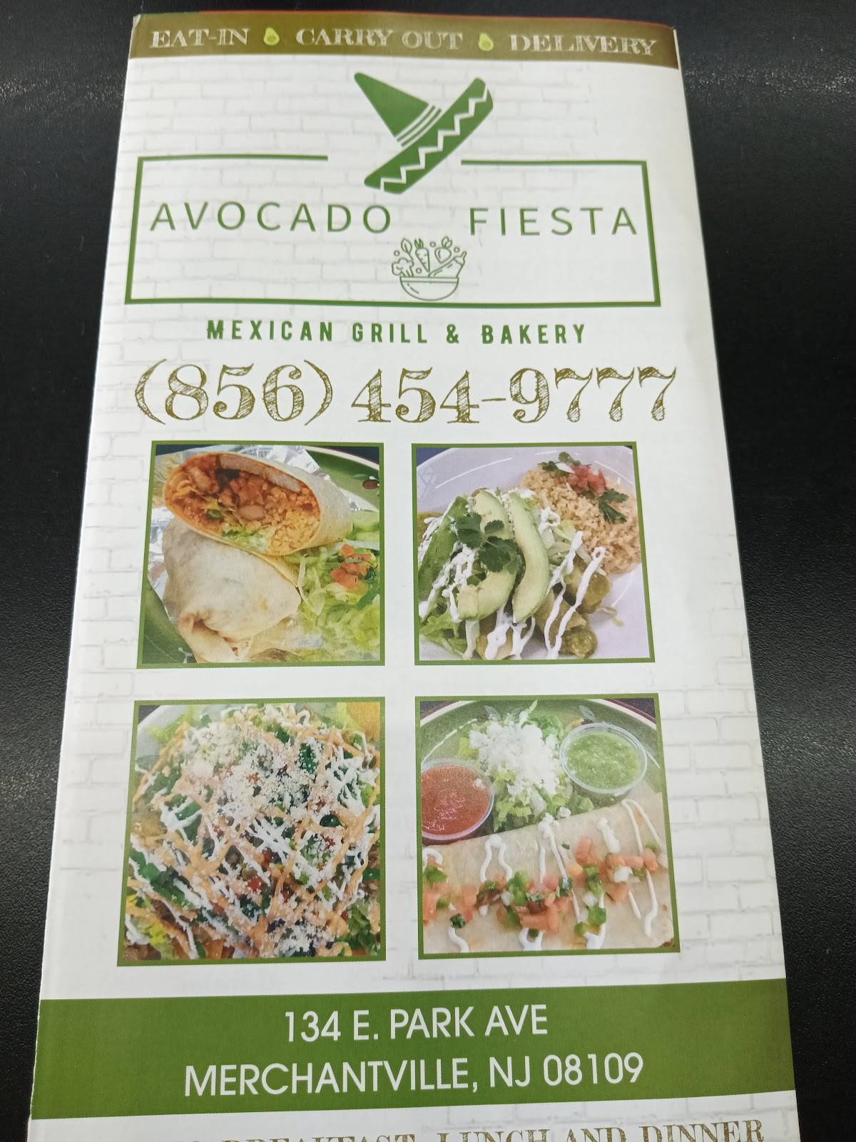 Menu at Avocado Fiesta Grill restaurant, Merchantville