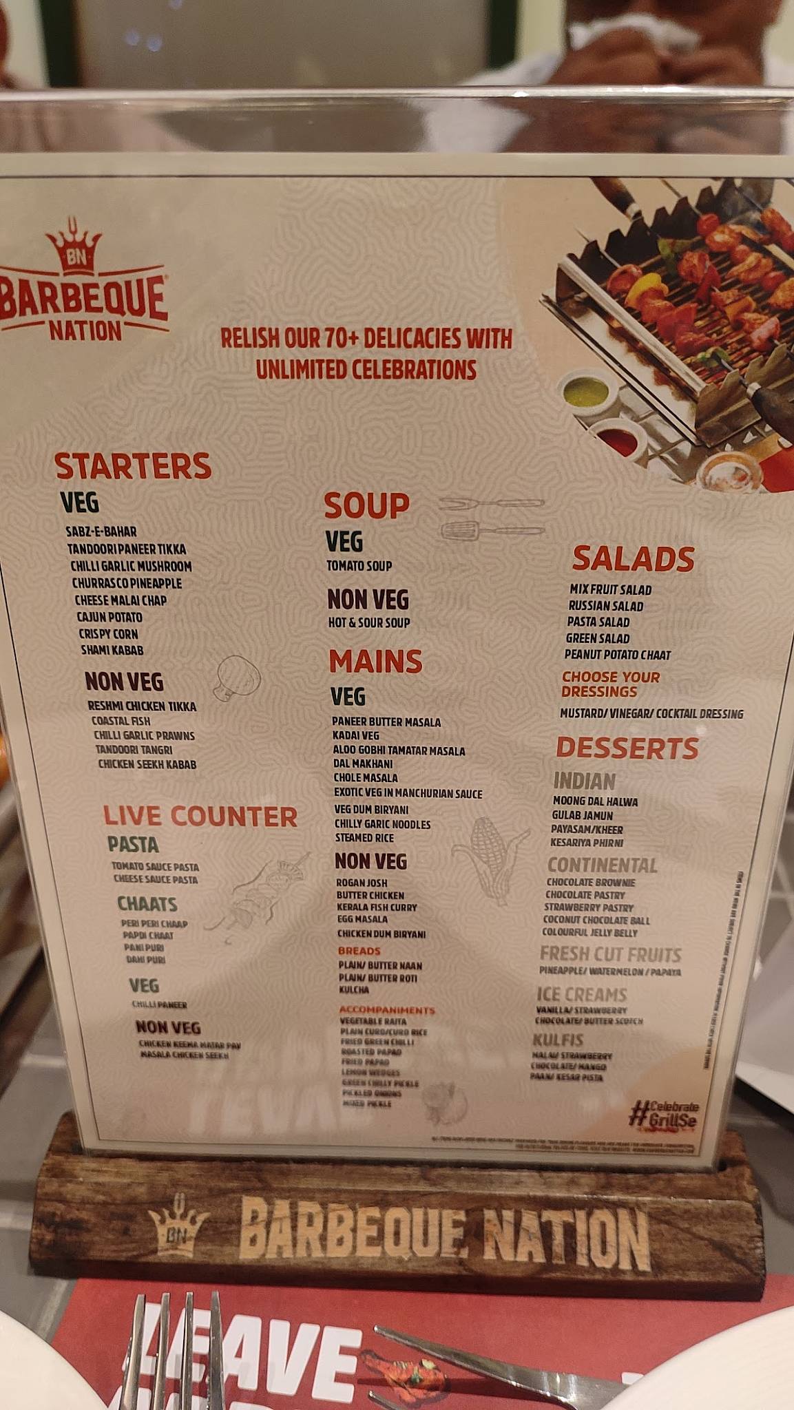 Menu at Barbeque Nation Kochi LuLu Mall, Kochi