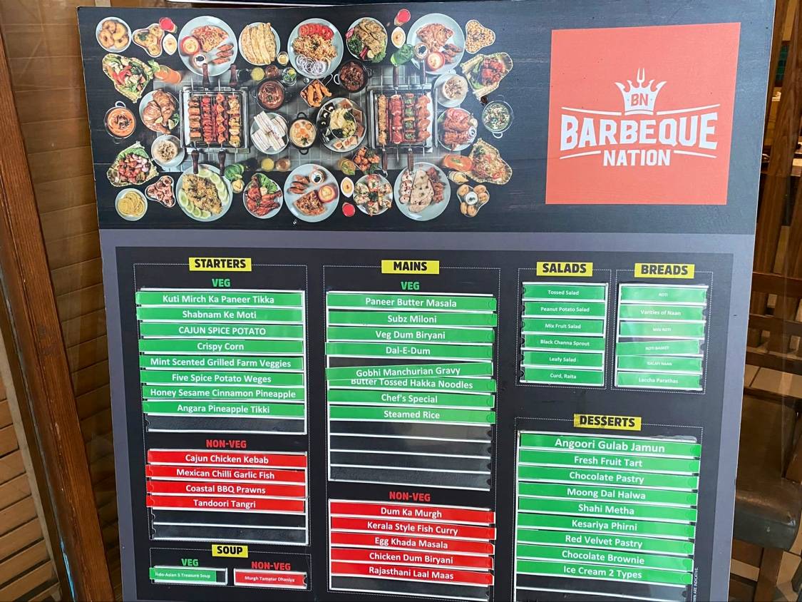 Menu at Barbeque Nation Vadodara Natubhai Circle, Vadodara, 3rd