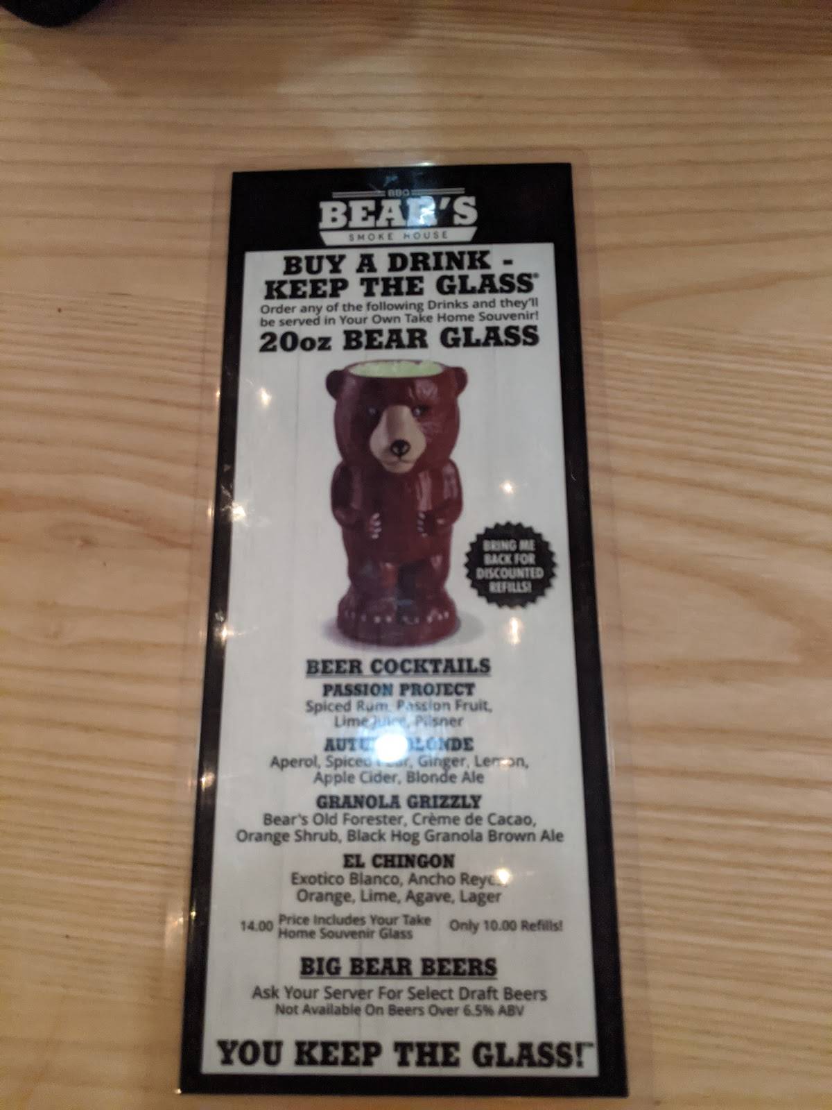 Menu at Bear's Smokehouse Barbecue, New Haven