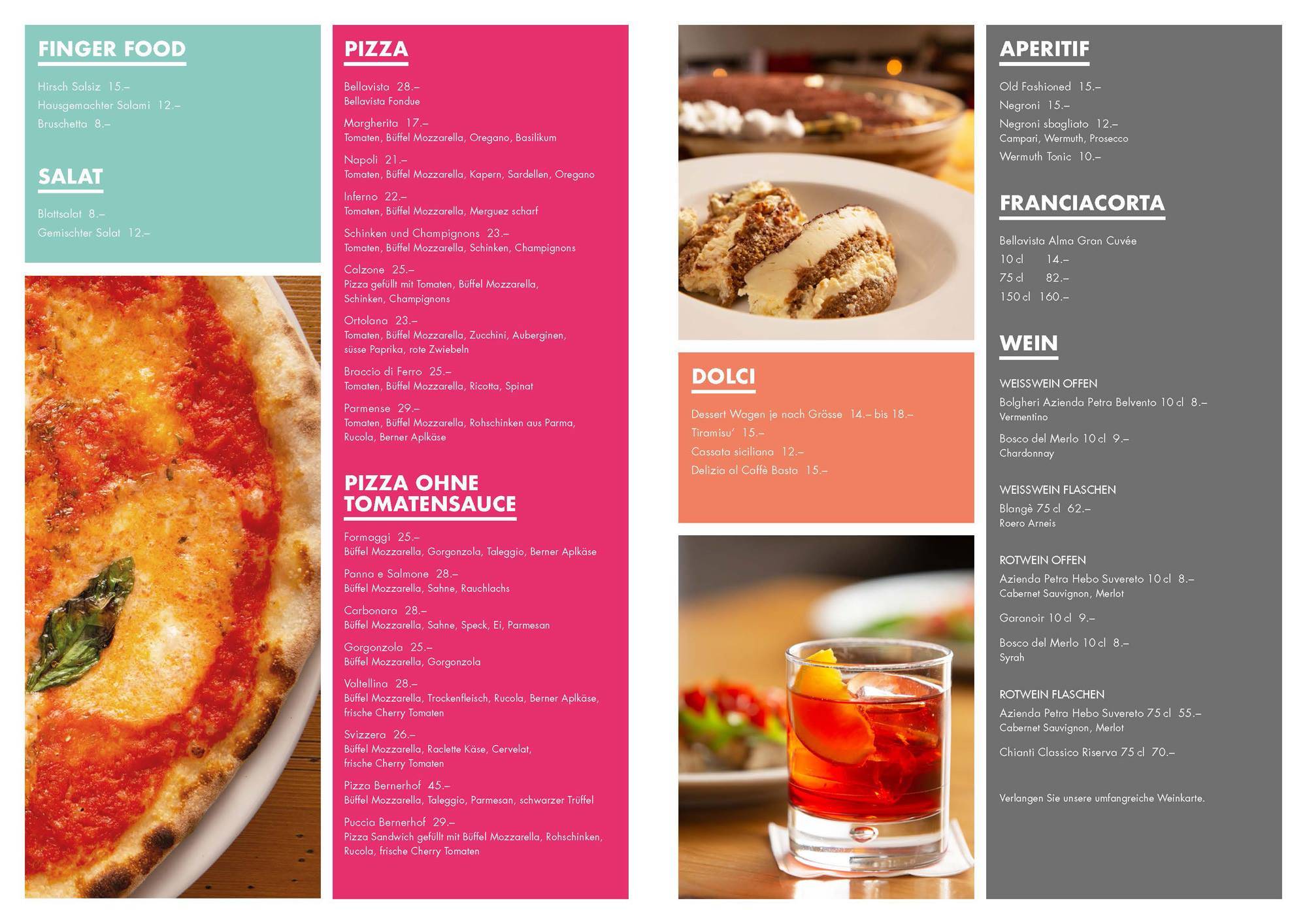 Menu at Pizza Basta, Gstaad