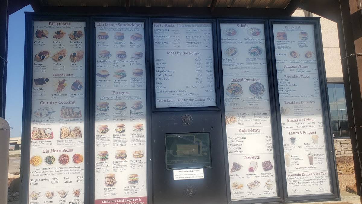Menu at Big Horn BBQ, Pearland