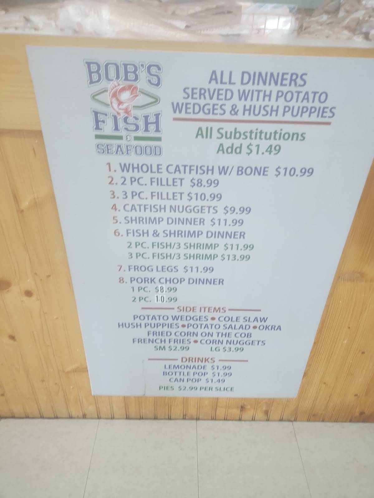 Menu at Bob's Fish & Seafood OKC restaurant, Oklahoma City