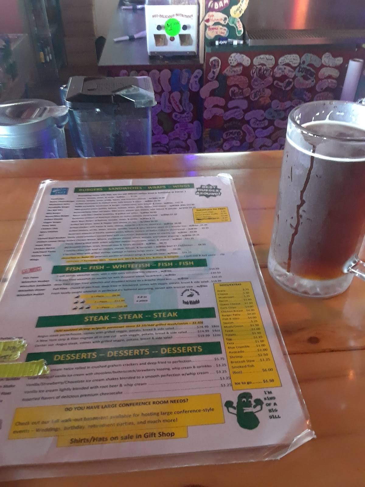 Menu at Pickles pub & bar, Brimley, W Lakeshore Dr