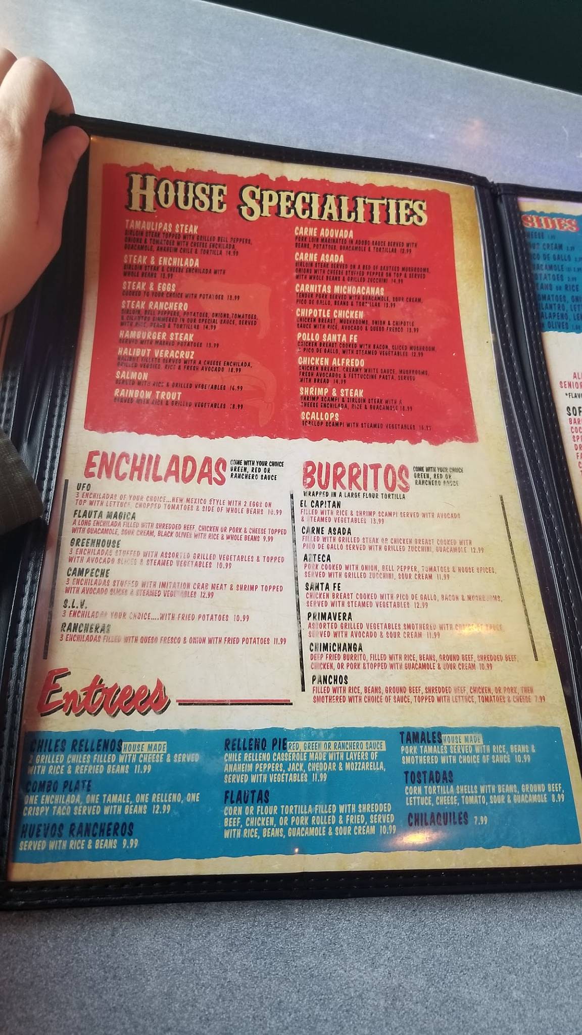 Menu at Calvillo's Mexican Restaurant, Alamosa