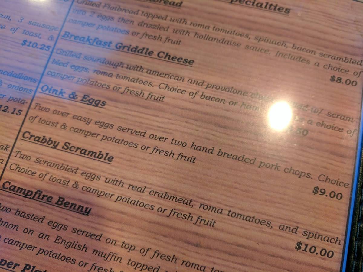 Menu at Campfire Grill restaurant, Depew