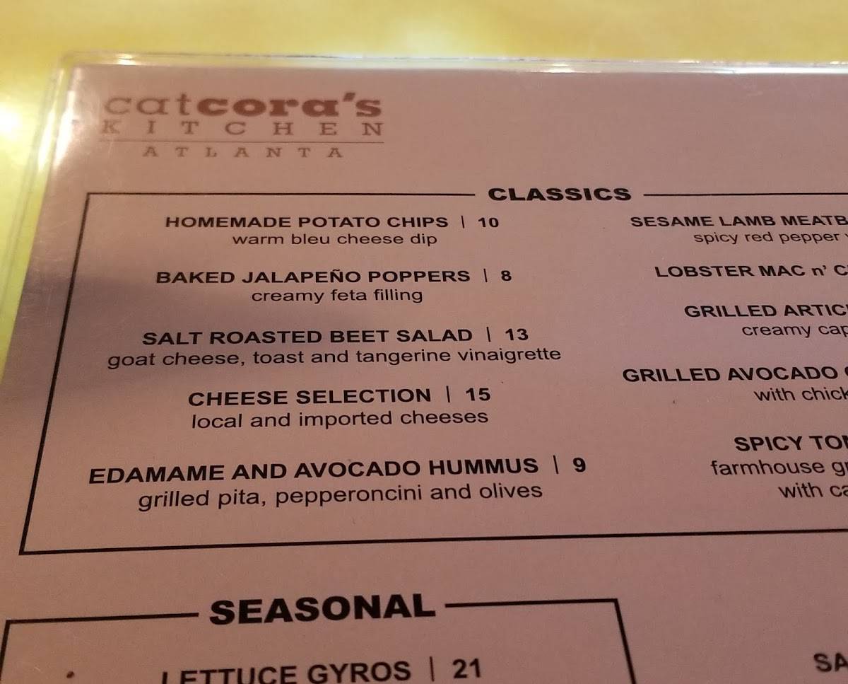 Menu at Cat Cora’s desserts, Atlanta, N Terminal Pkwy