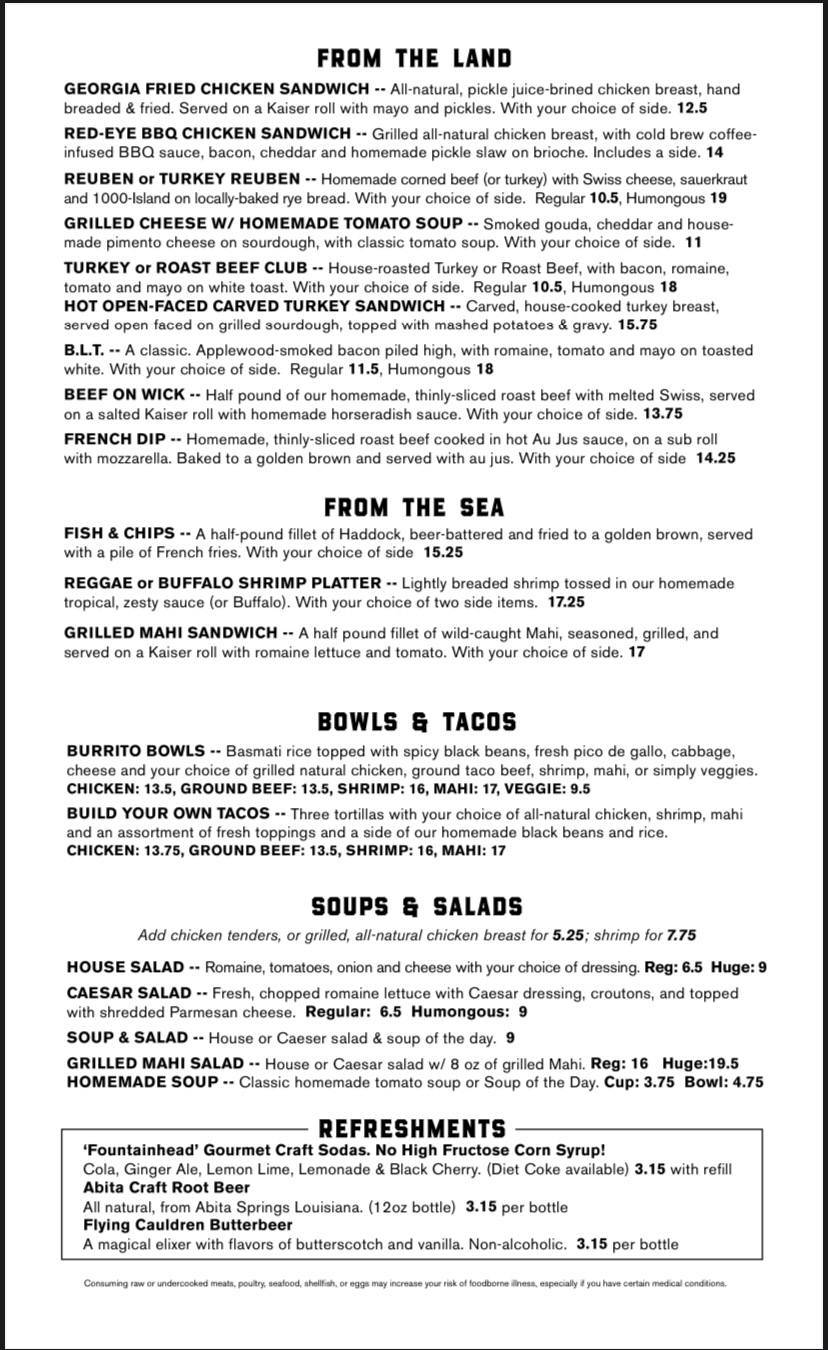 Menu at Coasters Taphouse pub & bar, Cocoa Beach