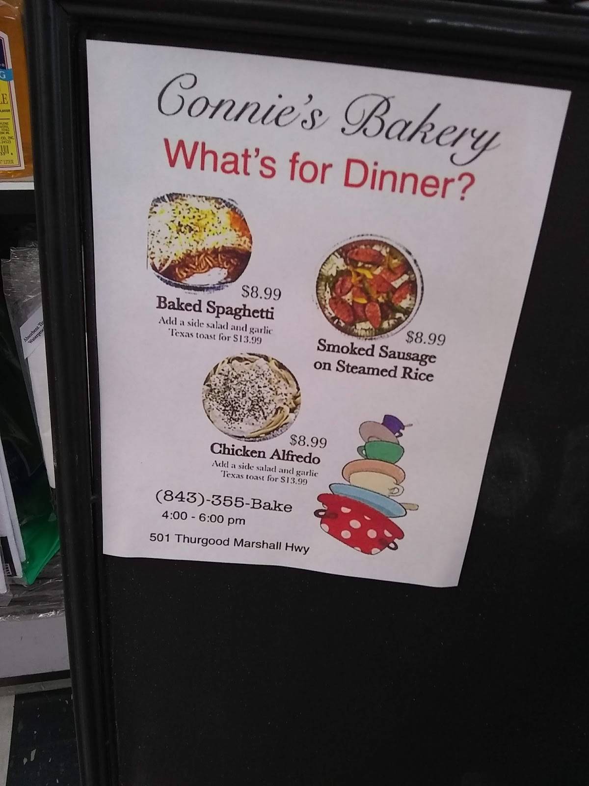 Menu at Connies Bakery & Specialty, Kingstree