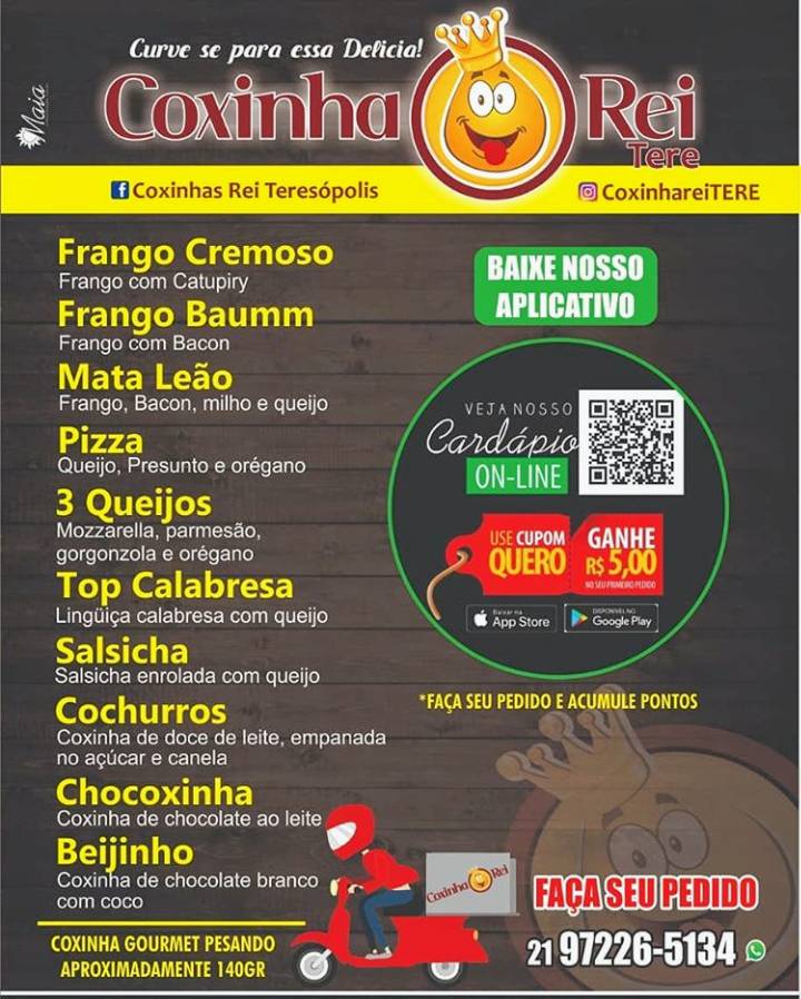 Menu em Coxinha Rei Terê pub Bar Teresópolis