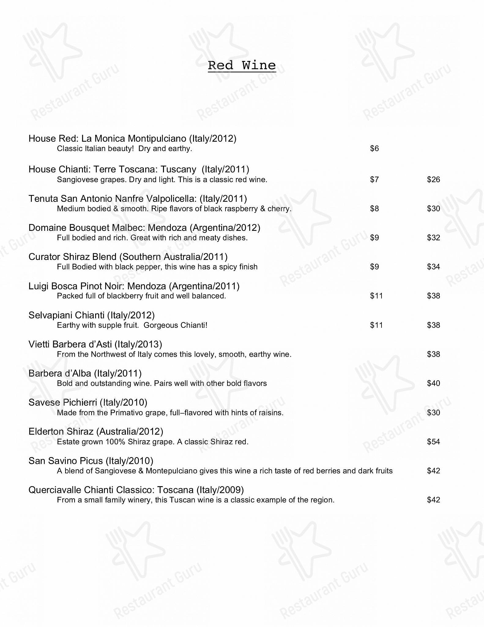 Menu at Delvino's Grill & Pasta House restaurant, Belfast, 52 Main St