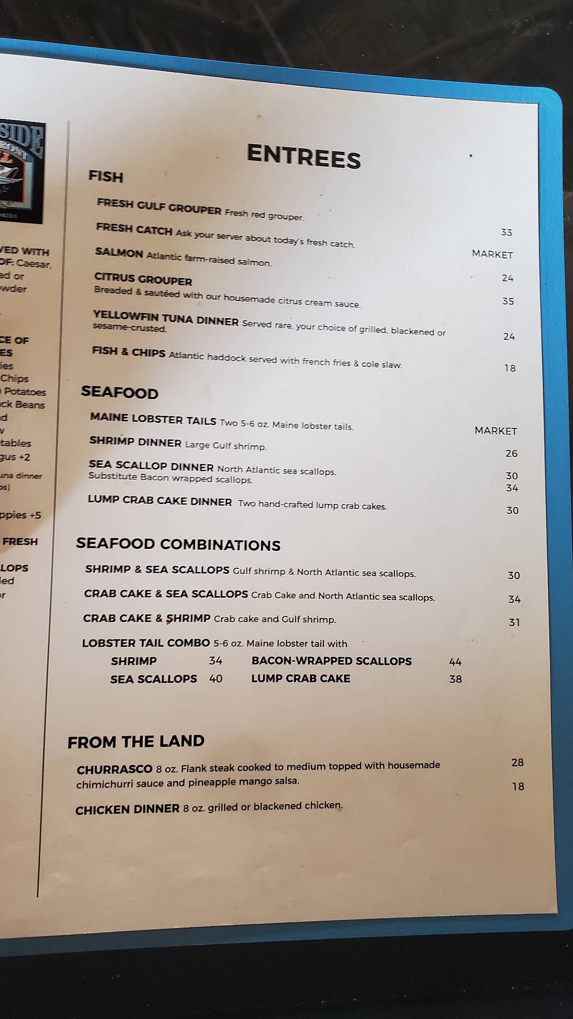 Menu at Dockside Waterfront Grill pub & bar, Venice
