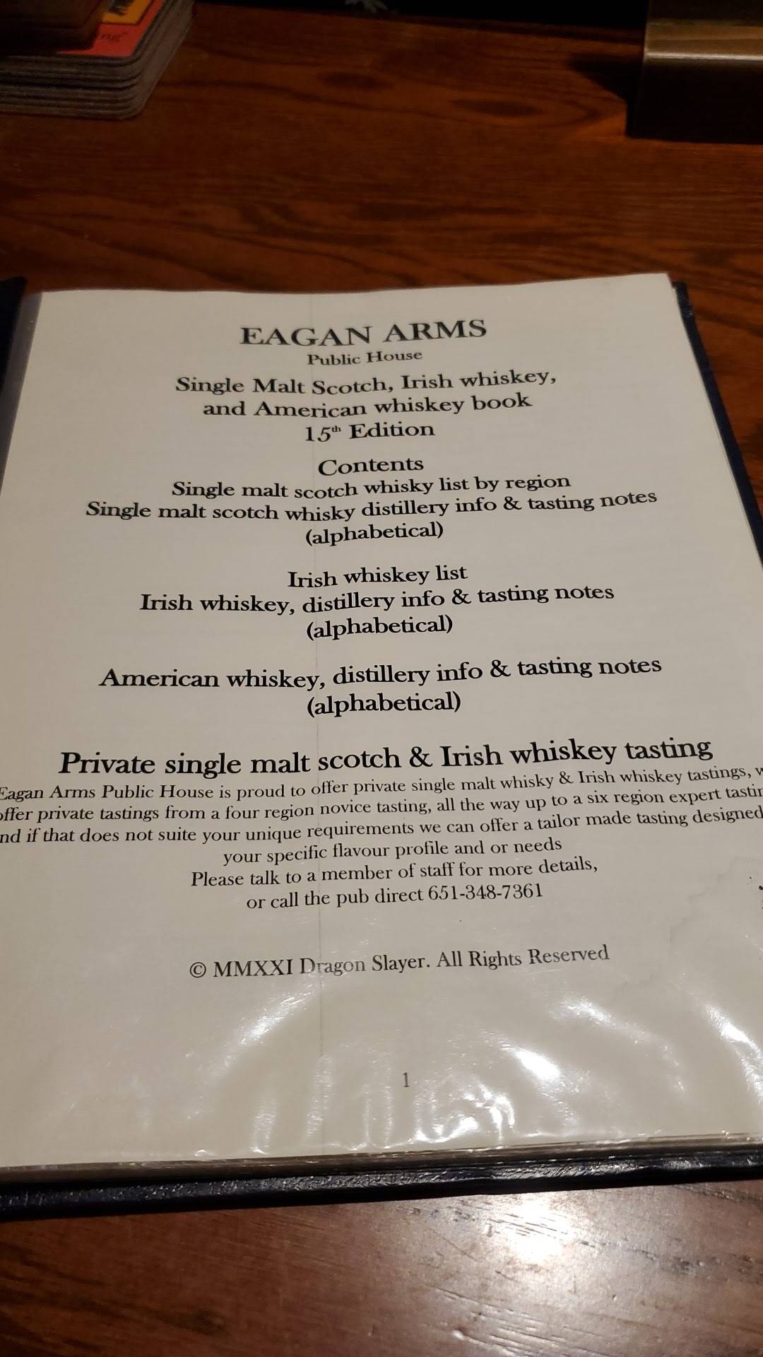 Menu at Eagan Arms Public House, Eagan