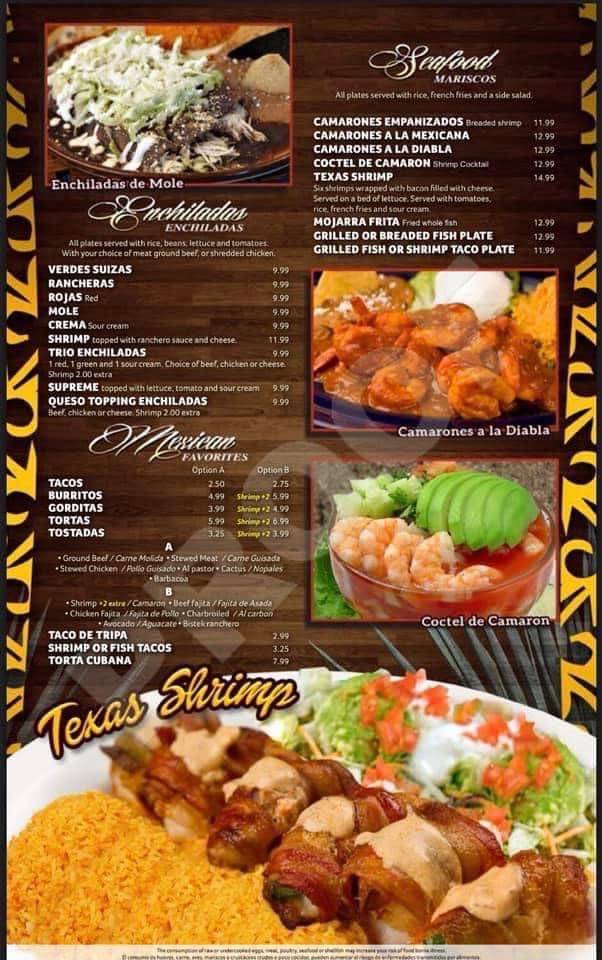 Menu at El Charro Mexican Restaurant Bar and Grill, Marlin, 113 Texas 6 ...