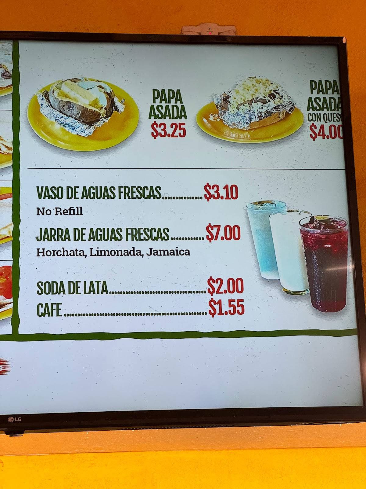 Menu at El Cometa restaurant, El Paso, Viscount Blvd