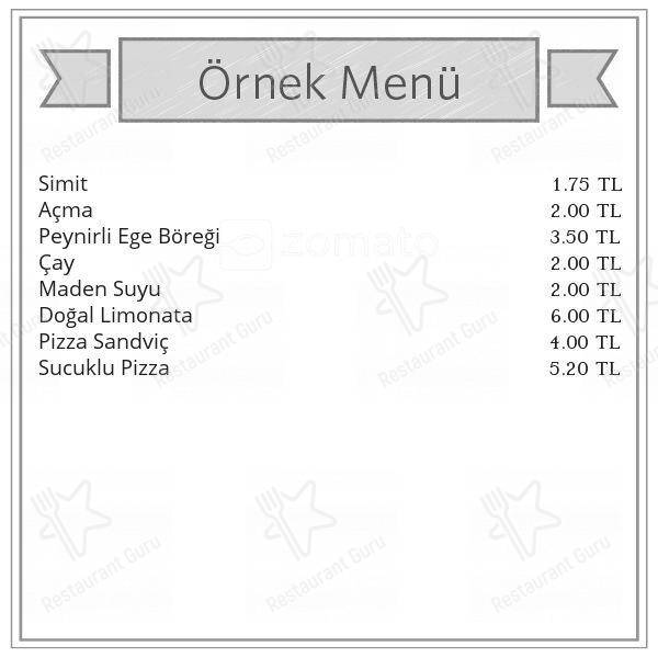 Menu At Fırın Breadbox Istanbul