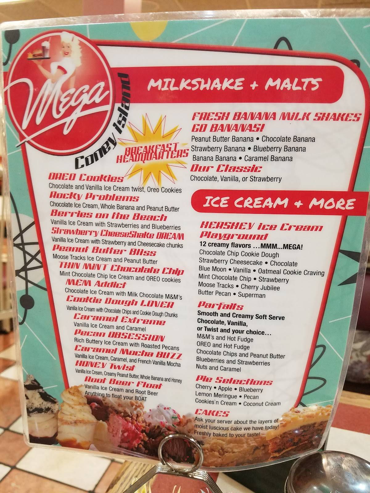 Menu at Mega Coney Island restaurant, Fenton