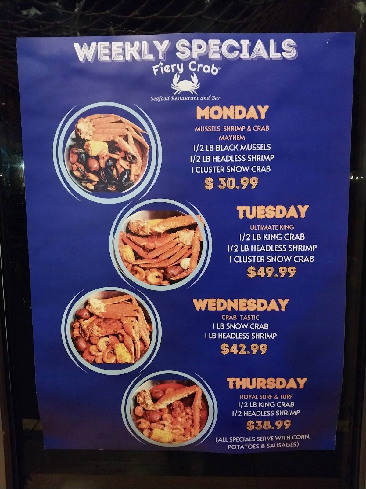 Menu at Fiery Crab Seafood Restaurant And Bar Lake Charles, Lake Charles