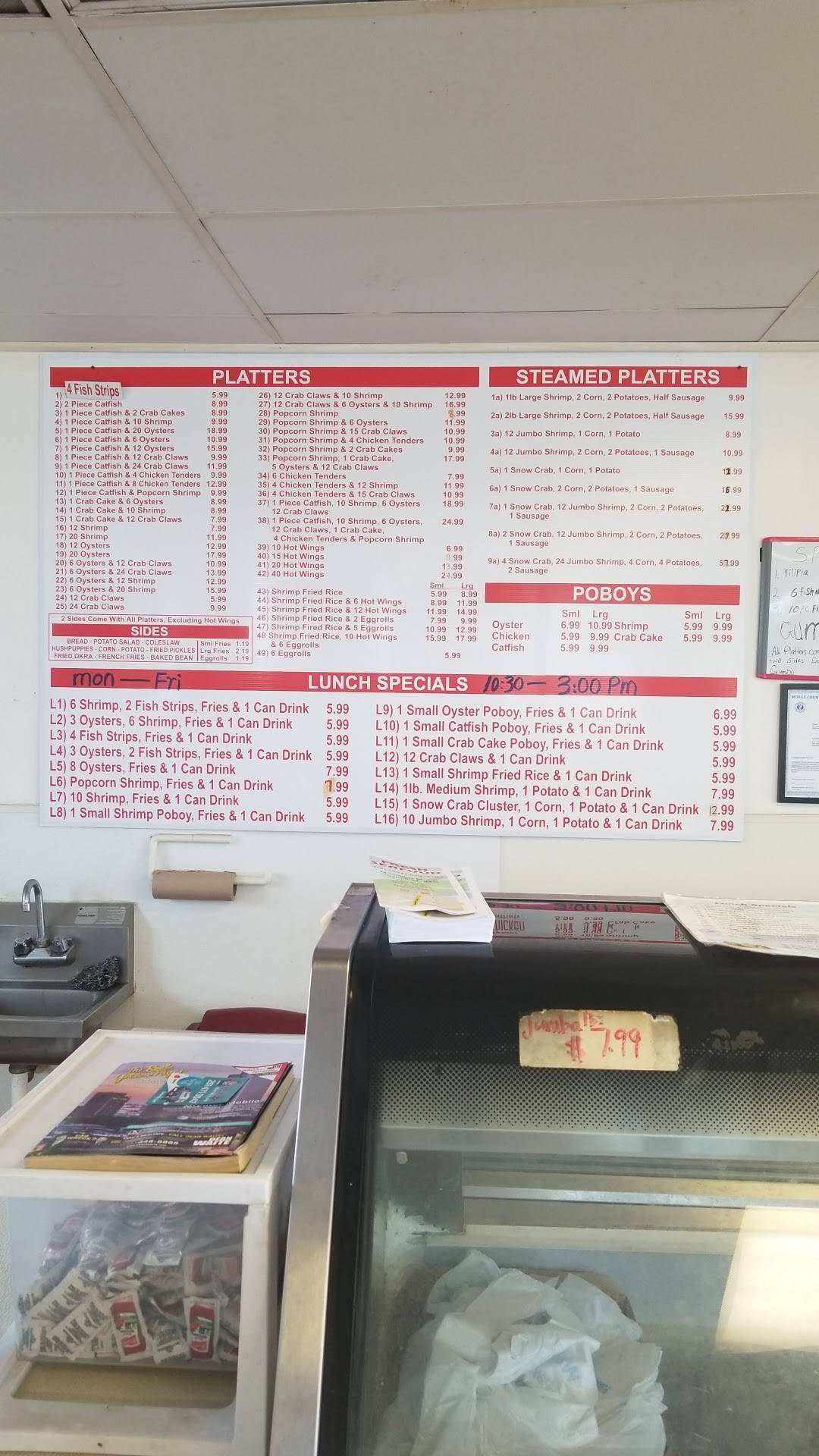 Menu at Fresh Seafood restaurant, Saraland
